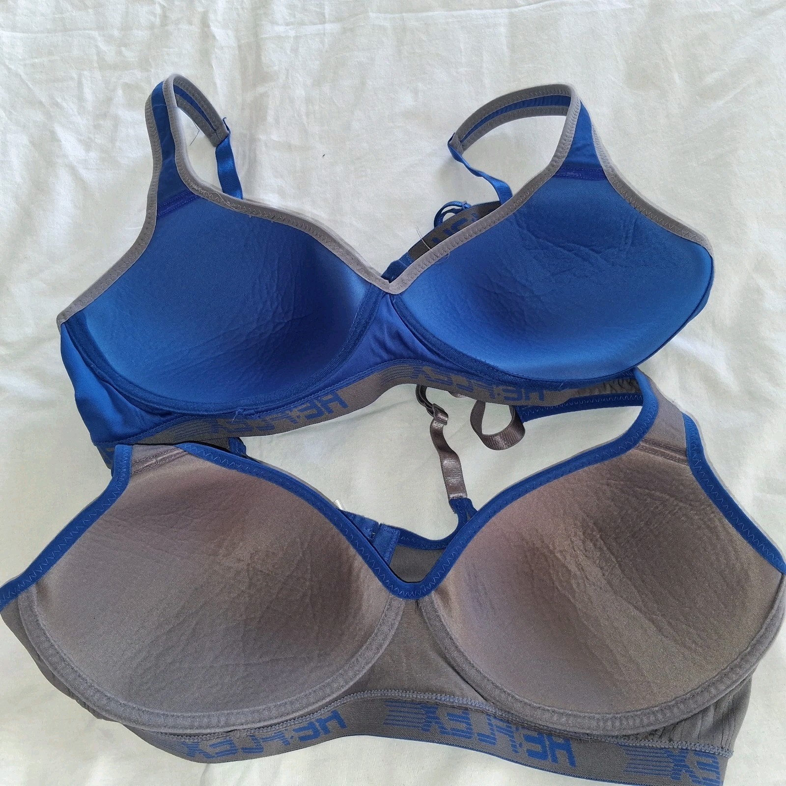 Set of 2 Reflex Sports Bras 3X Blue, Gray Lot of 2