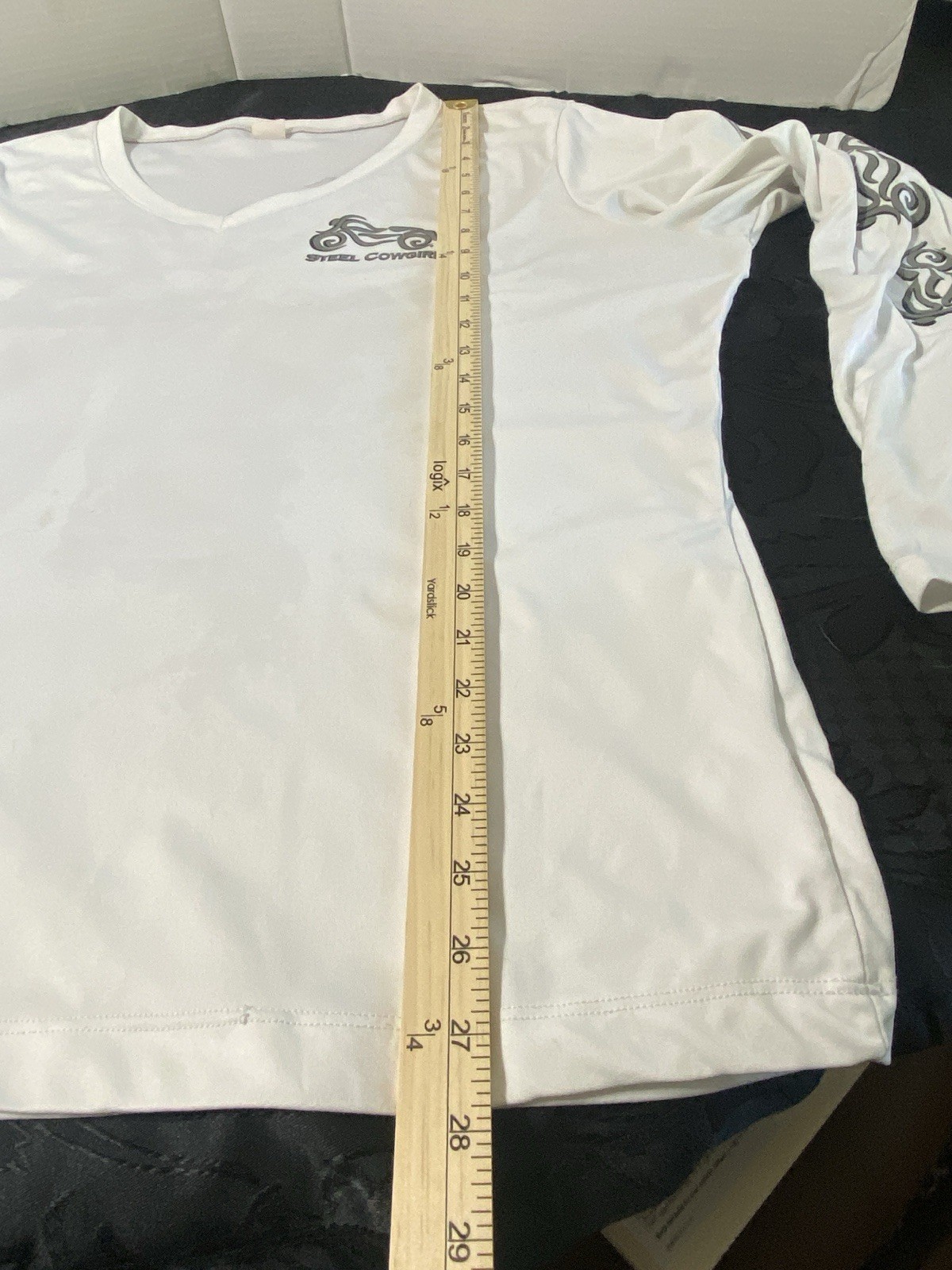 Steel Cowgirl White Performance Shirt Long Sleeve Biker Graphic Women’s 3X RARE