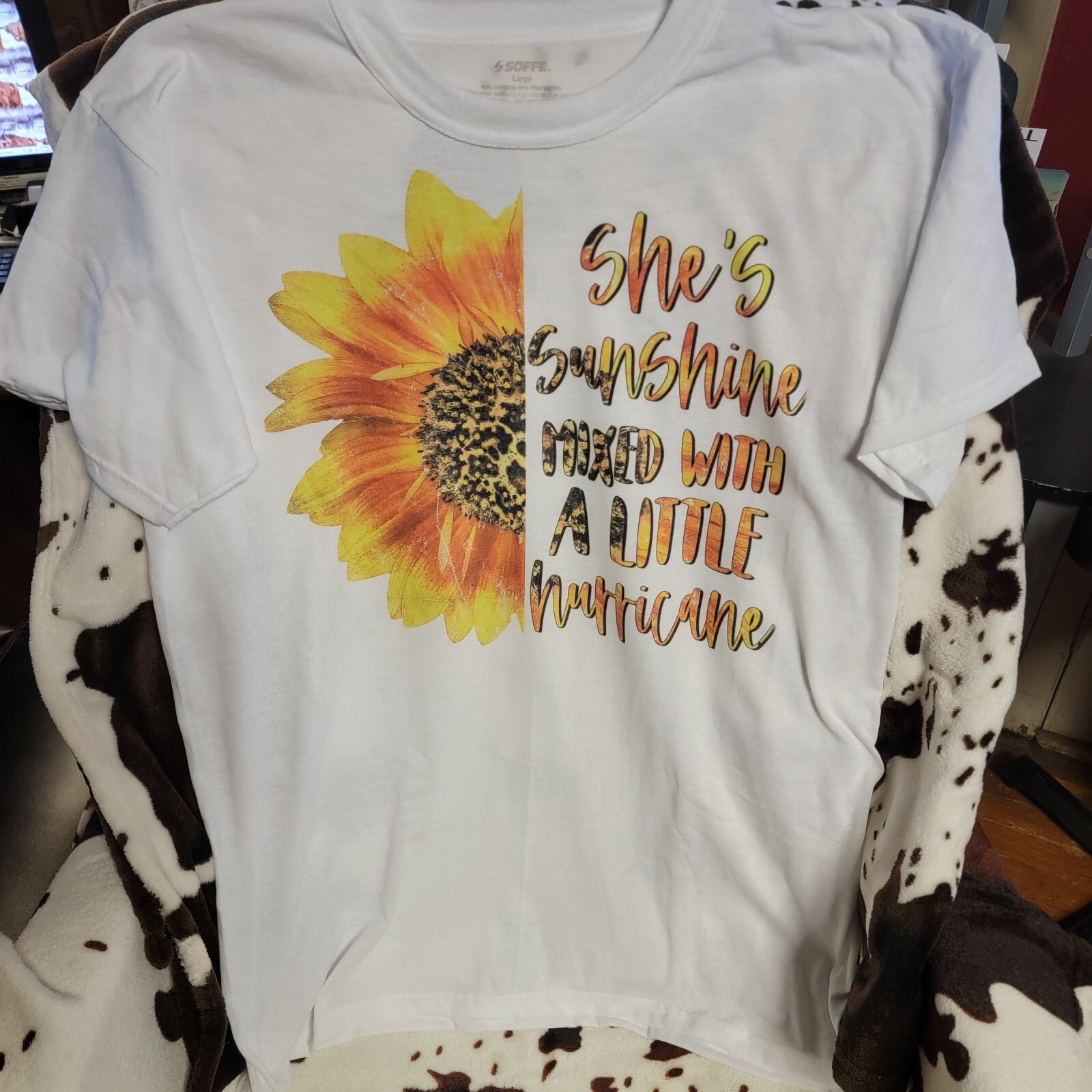Graphic T Shirt Sunflower Quote Trendy Boutique Style Tee Womens White Top