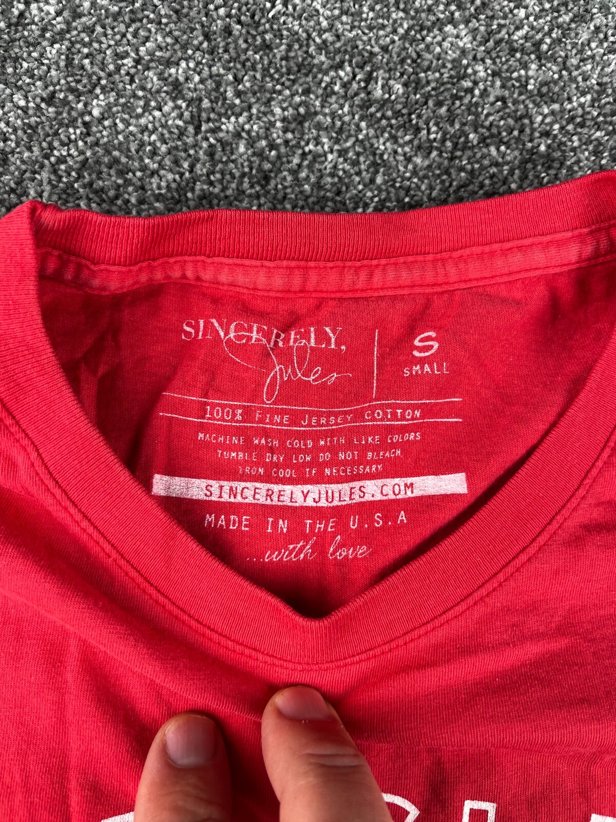 Sincerely Jules Top Womens Small Dry Clean Only Print Cotton Made In USA Red
