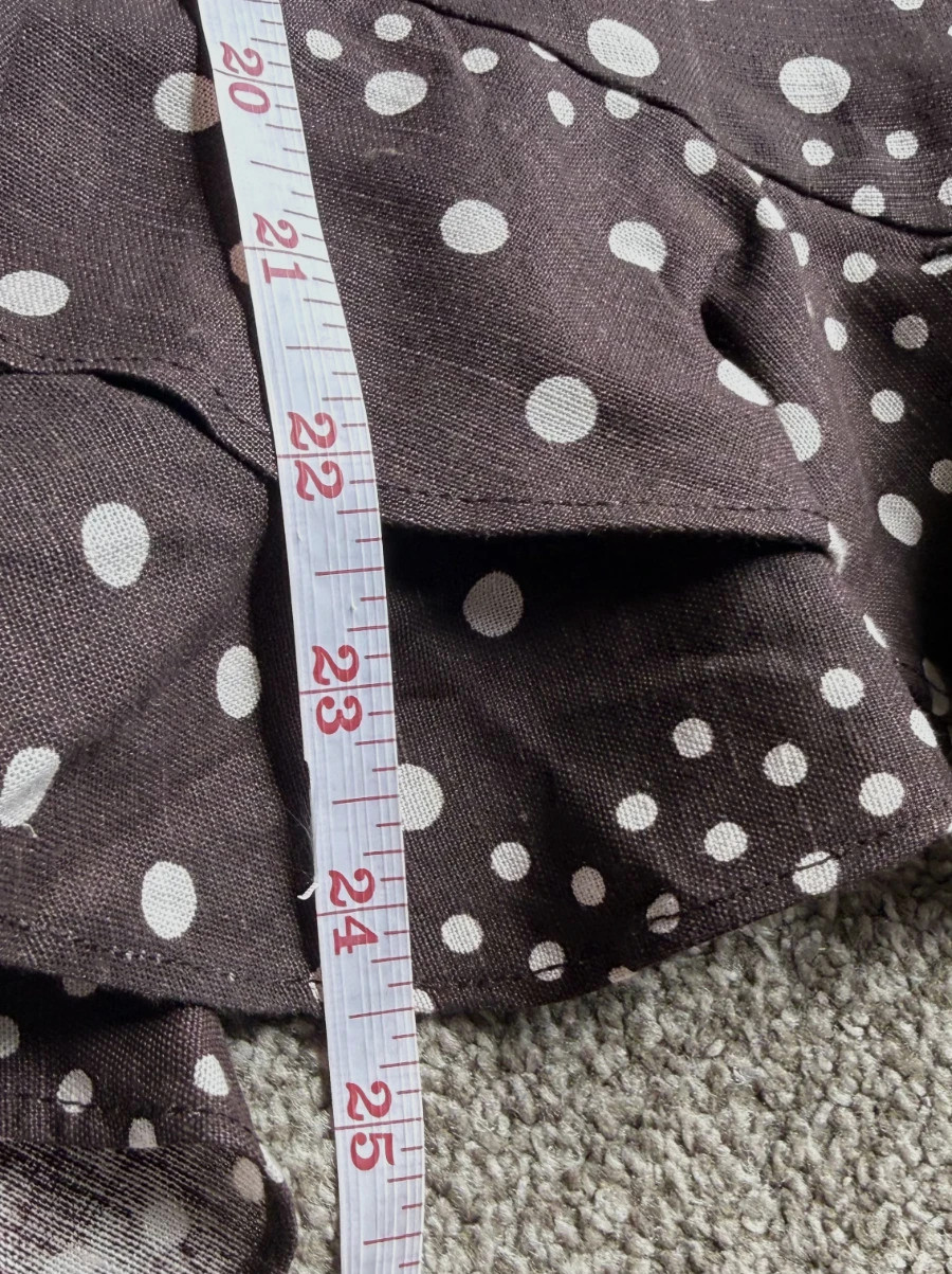 Style Envy Polka Dot Ruffle Camisole Top Brown White S NWT