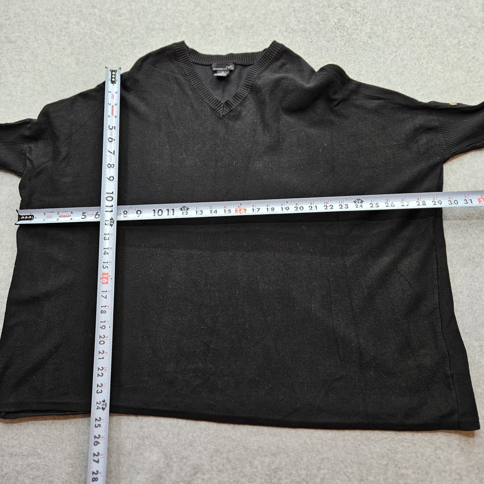 RXB Women’s Small Black V-neck long sleeves with Elbow Buttons