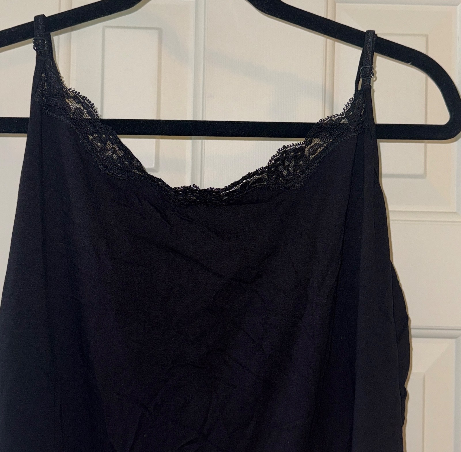 MOTTO Knit Lace Trimmed Camisole BLACK sz 1X