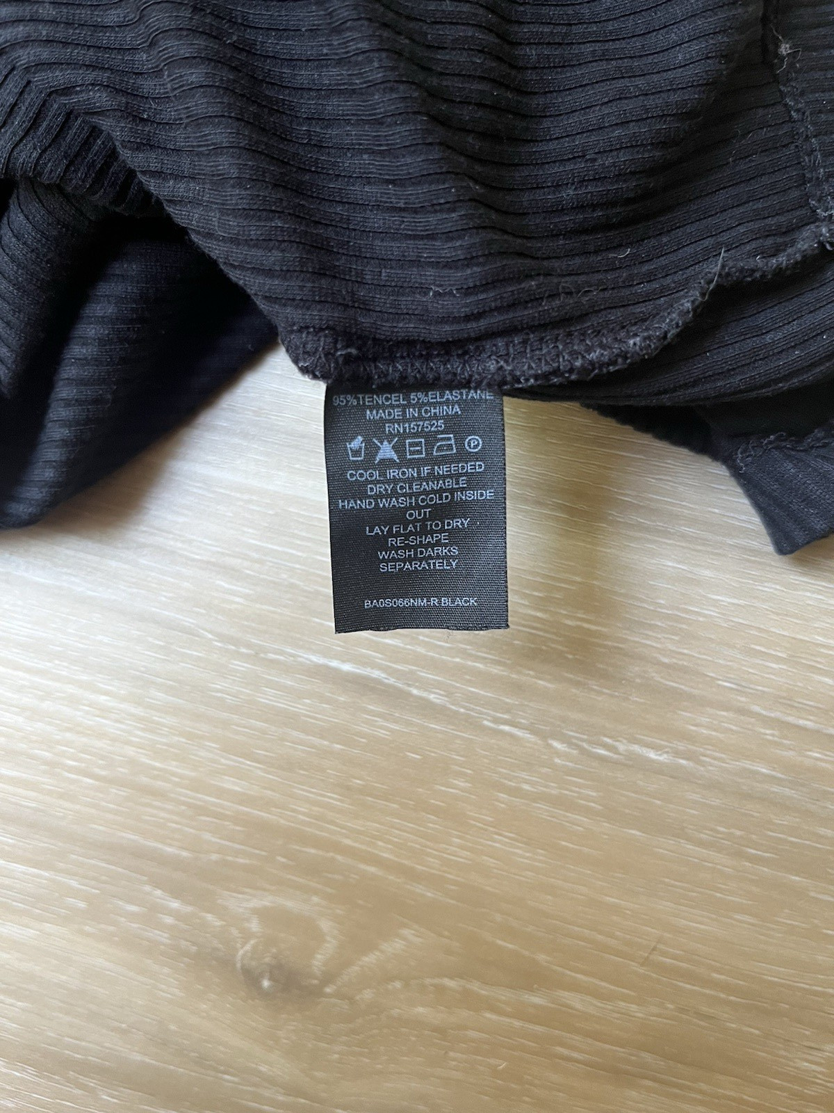 WSLY Ribbed Tank Top Black High Neck Tencel- Size Small