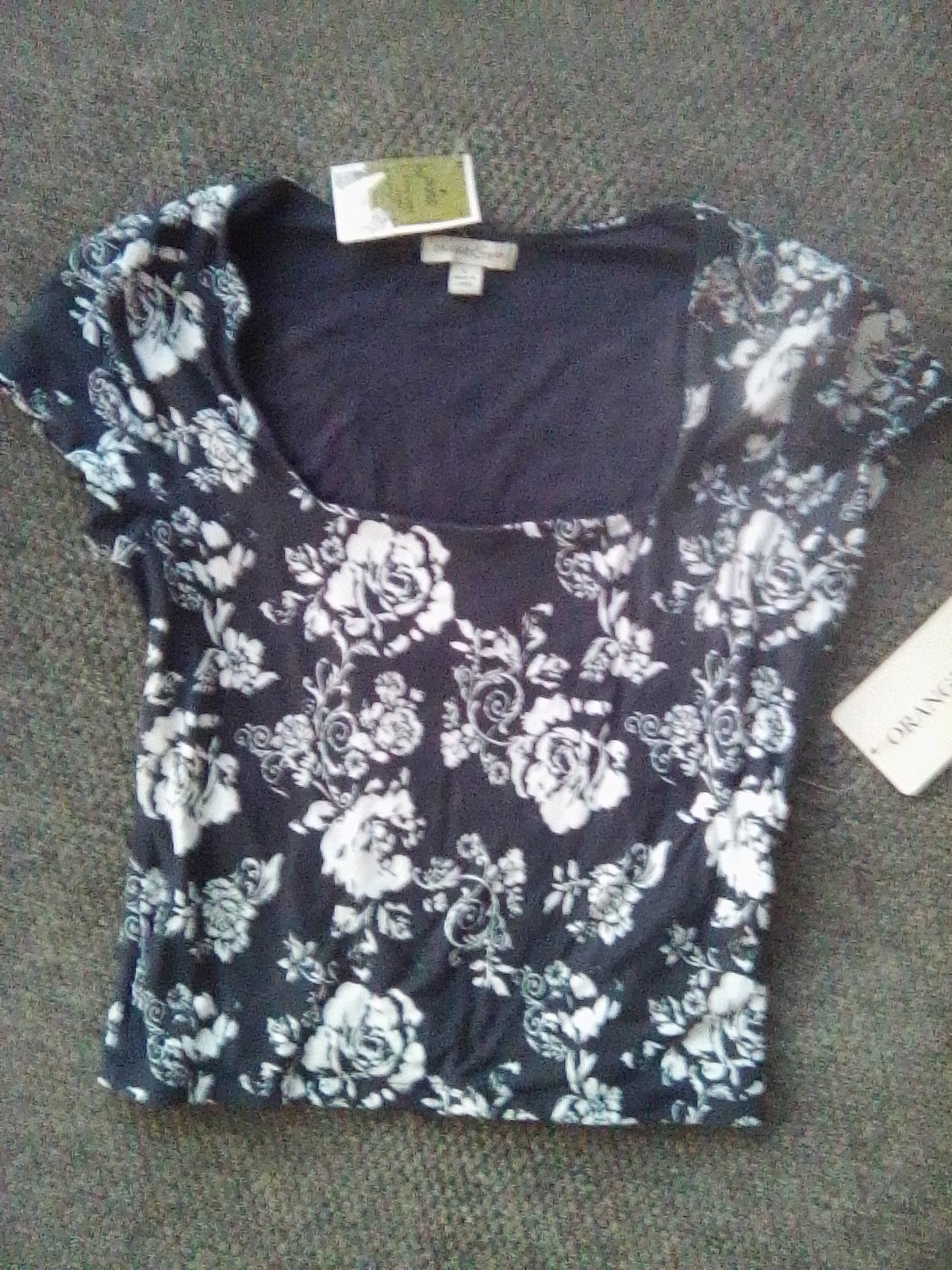 Women’s Floral Print Square Neck Top Stretchy NEW WITH TAGS