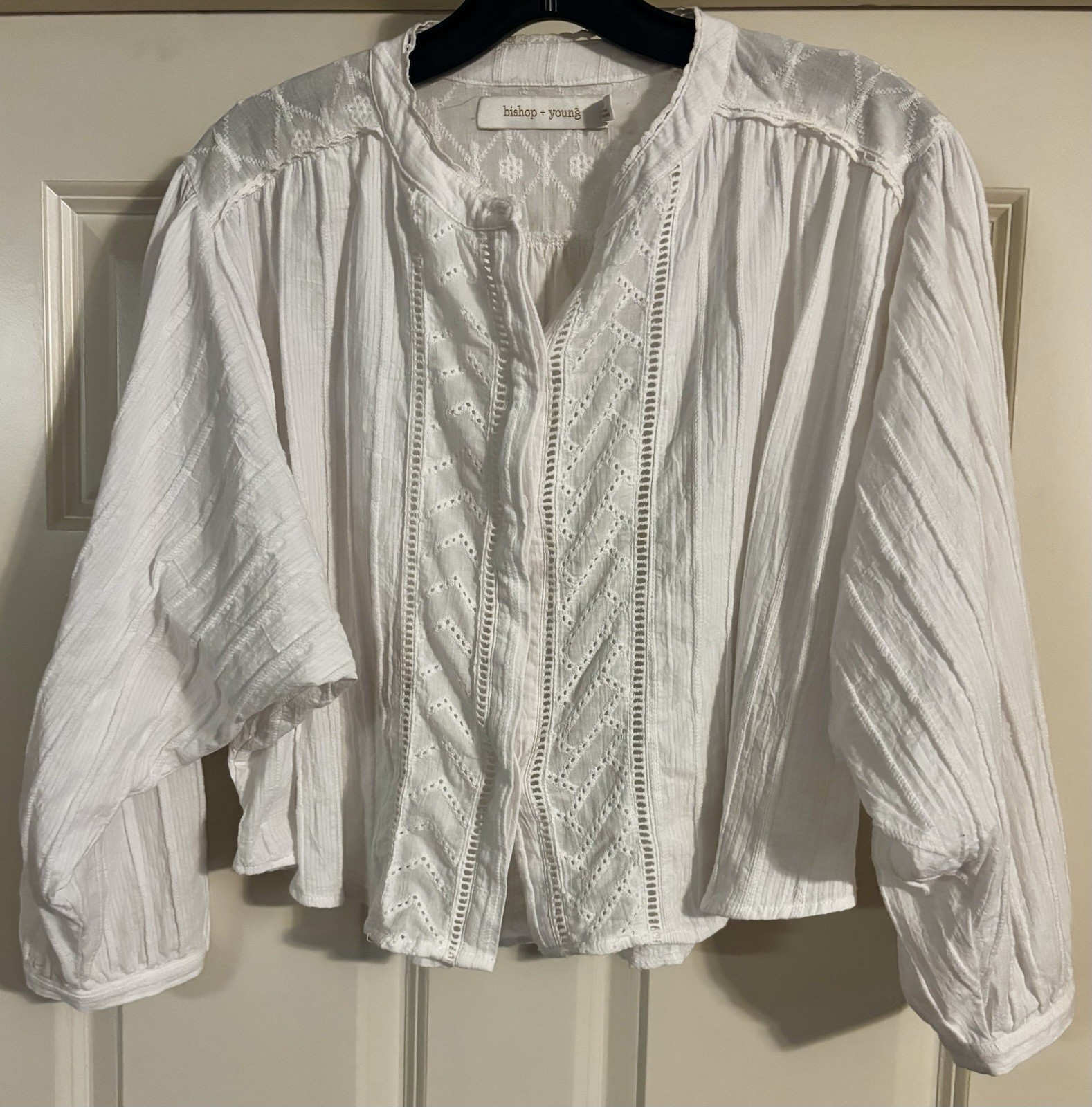 NWOT Bishop & Young Boho Coastal Preppy Old Money Lace Quiet Luxury Size M