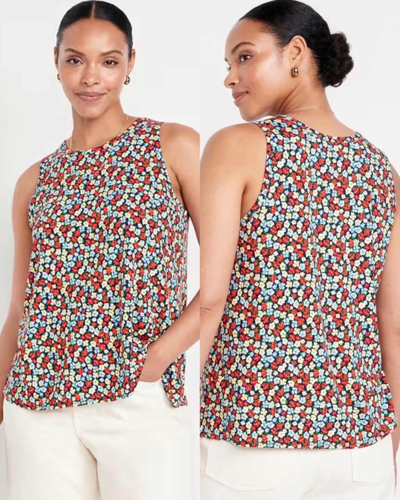 Old Navy Women’s Luxe Sleeveless T-Shirt Tank Top Floral Size XS S M L XL XXL 2X