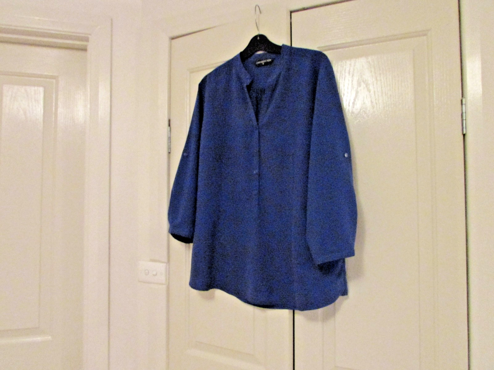 Ladies Blouse Size 16 City Collection 3/4 Sleeves Adj to Shorter Royal Blue