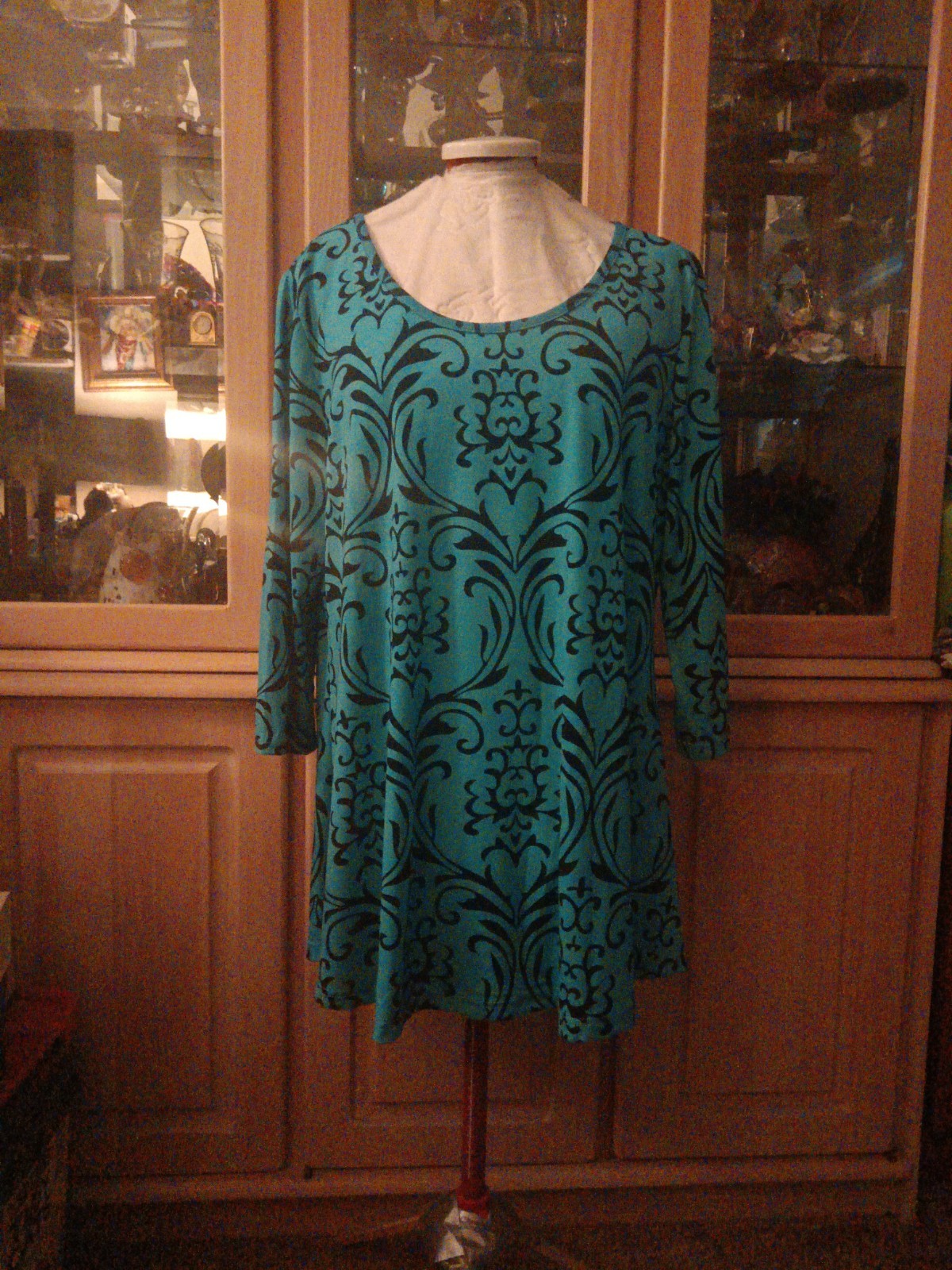 Turquoise And Blue Blouse With Mid Length Sleeve Made By Tencole