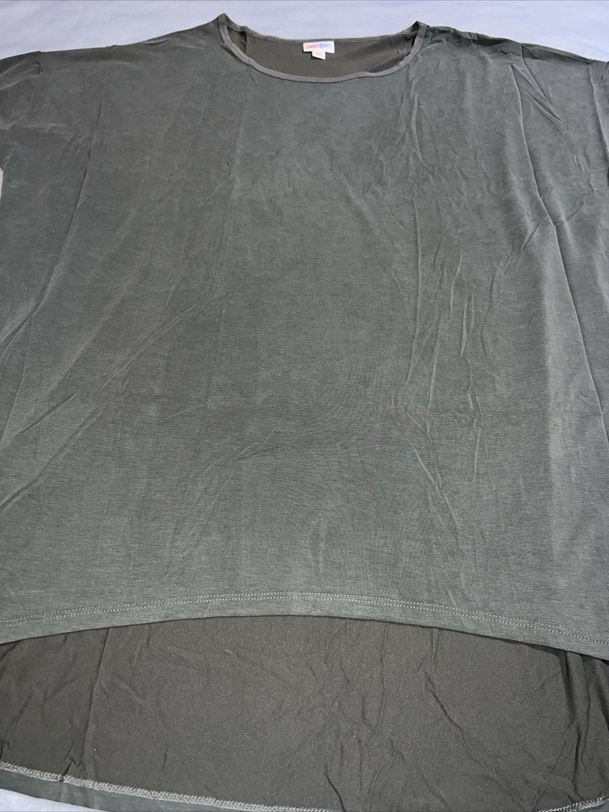 Lularoe Irma Solid Green Tunic Shirt Sage Unicorn 🦄 3XL 26/28 24/26 XXXL Modal