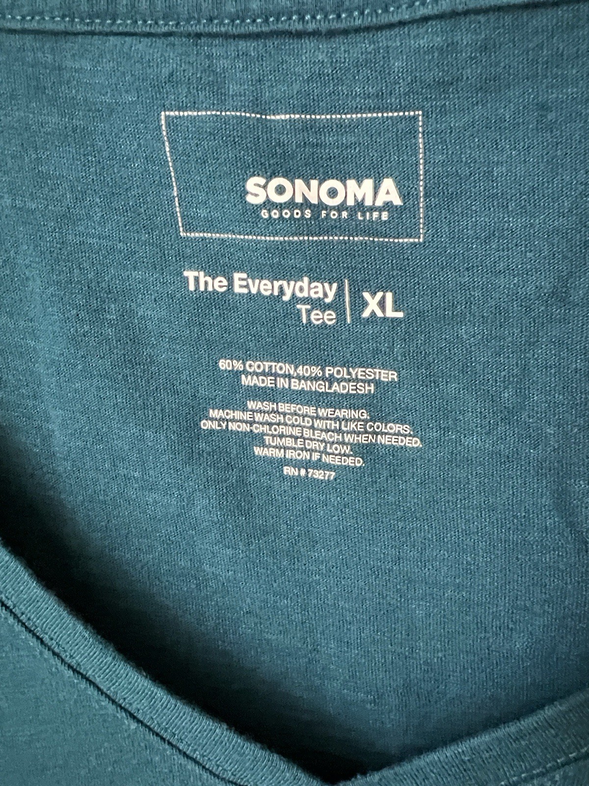 Sonoma Goods For Life Women’s XL Blue Solid Knit V-Neck Short Sleeve Tee