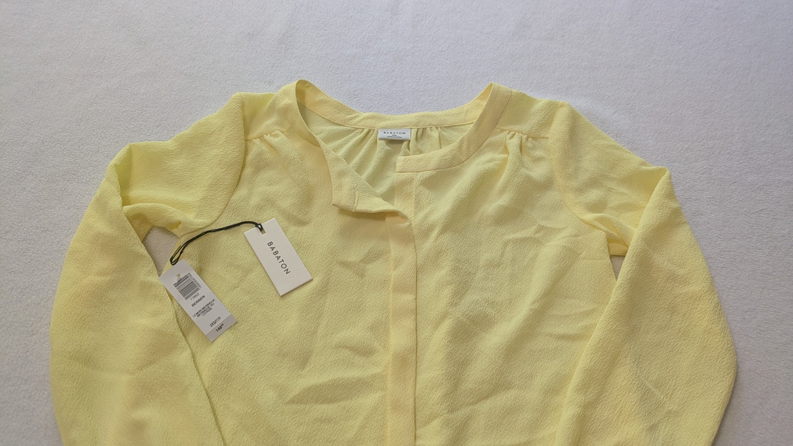 BABATON Aritzia bergen blouse yellow flowy Lemon Meringue XSS Oversized Butter