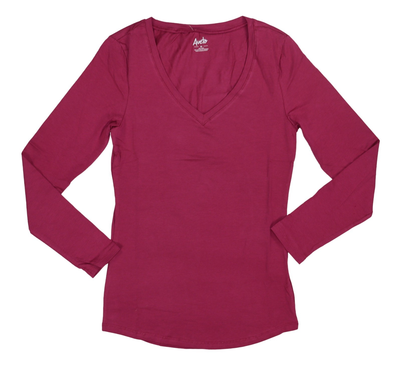 Aveto Junior’s V-Neck Long Sleeve Essential T-Shirt M NWT Pick Color