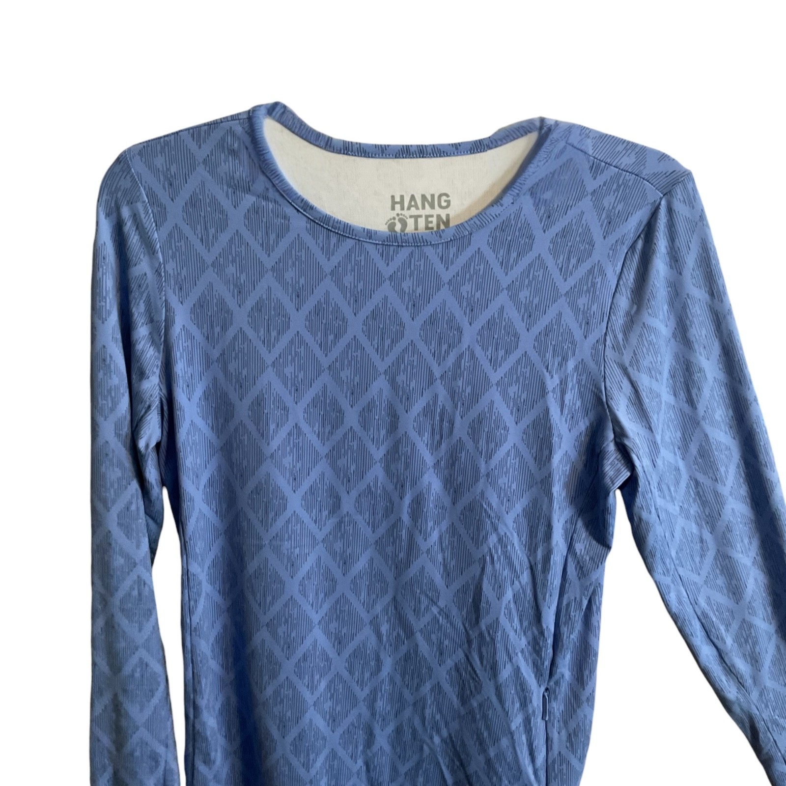 Hang Ten Sun Protection Swim Shirt Womens Size S Long Sleeve Blue Diamond Surf