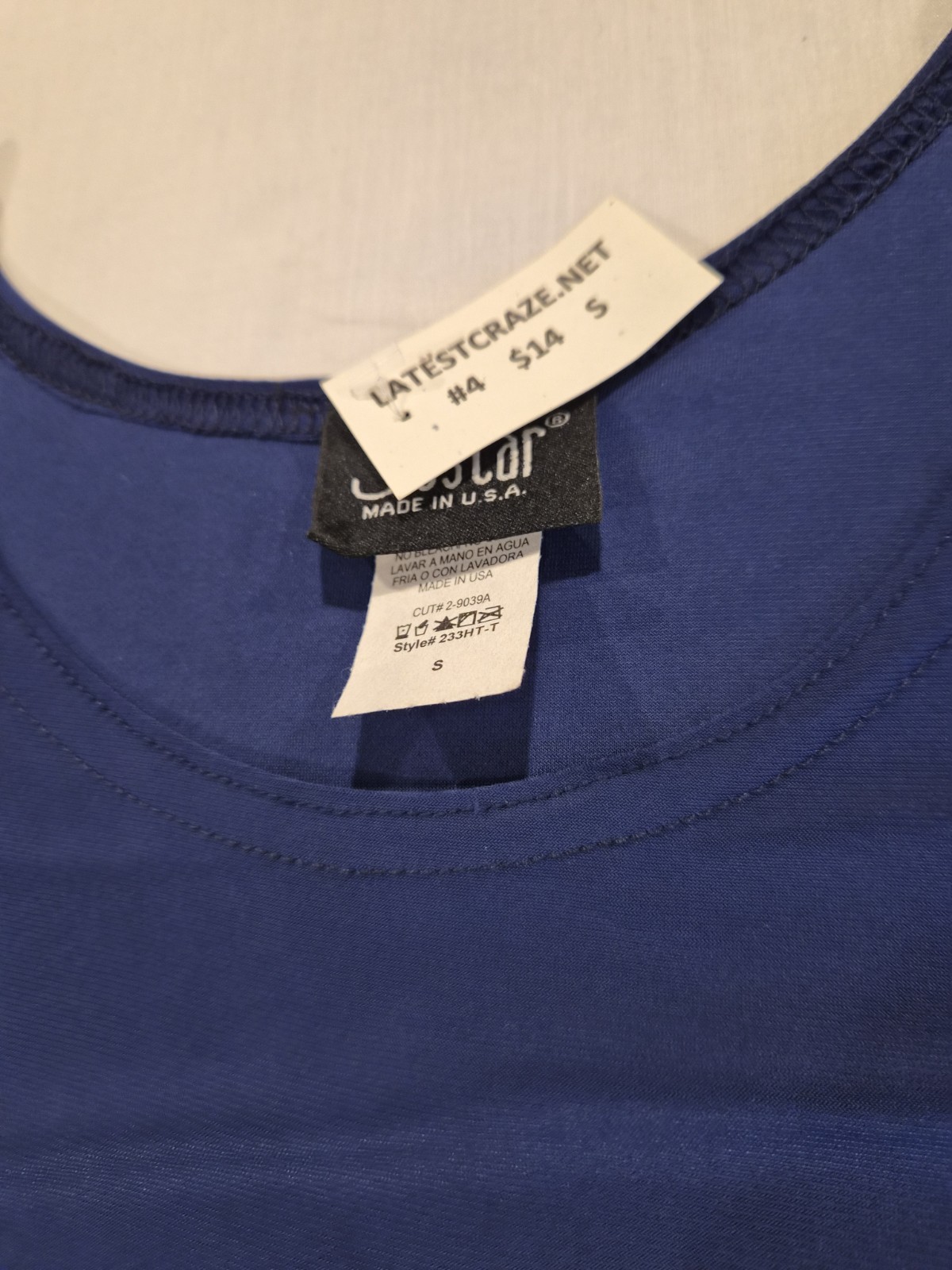 Jostar Tank Shirt Size Small Silid Blue NWT B748