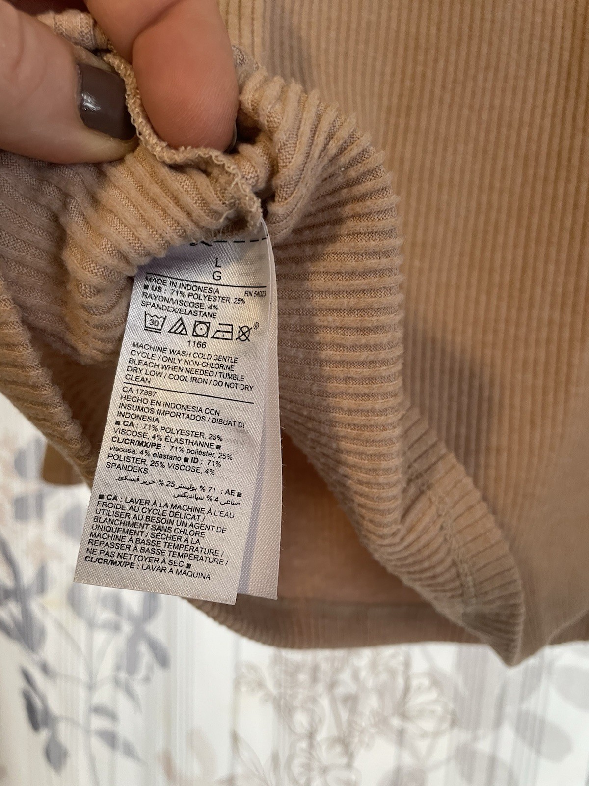 Old Navy Tan Faux Wrap 3/4 Sleeve Top Super Soft Size Large