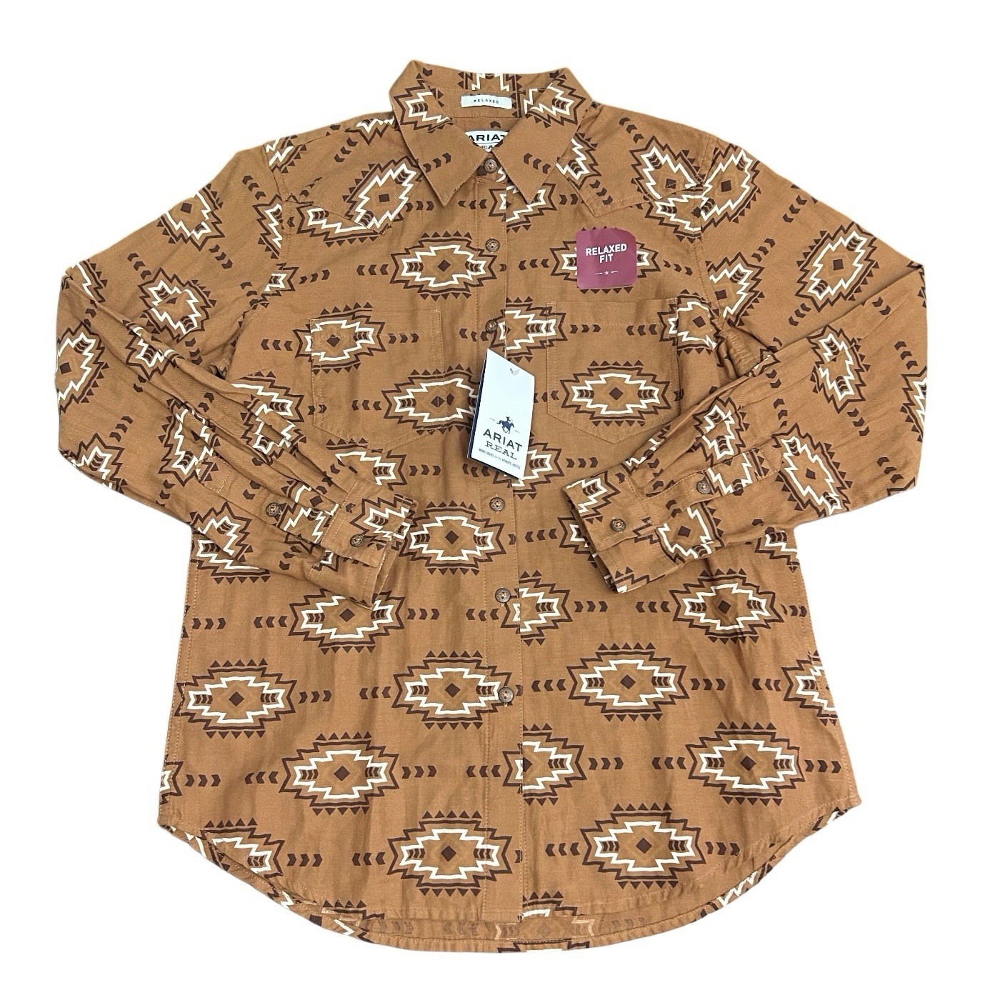 Ariat Real Women’s Billie Jean Button Down Shirt Southwestern Small Relaxed New