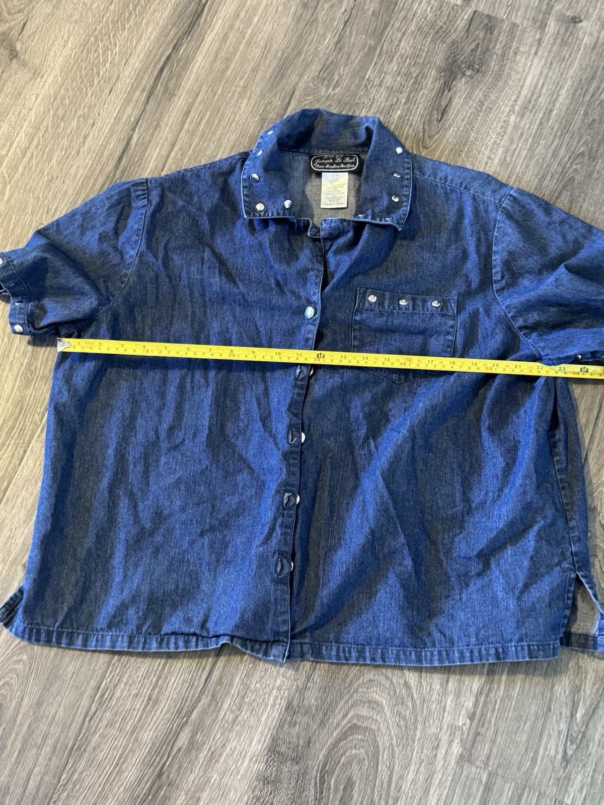 VTG Jean For Joseph Le Bon Studded Denim Shirt 20W Plus Size Western Top