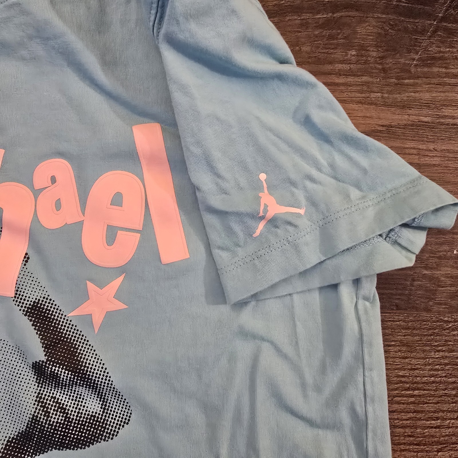 Air Jordan (Her)itage Womens S Michael Jordan T-Shirt Aqua Blue White 23 MJ