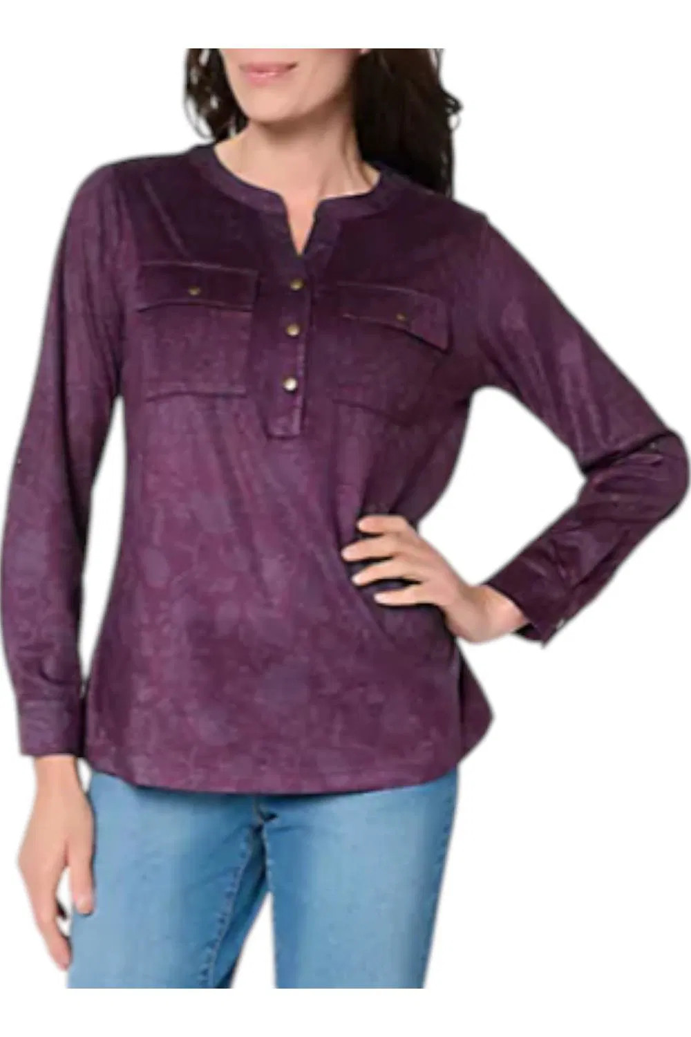 Belle Boho by Kim Gravel Persuede Me Snappy Shadow Top Roasted Fig