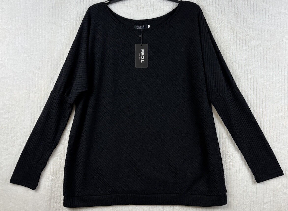 FISOUL New’s Fashion Blouse Long Sleeve Black Size XXL NWT Top
