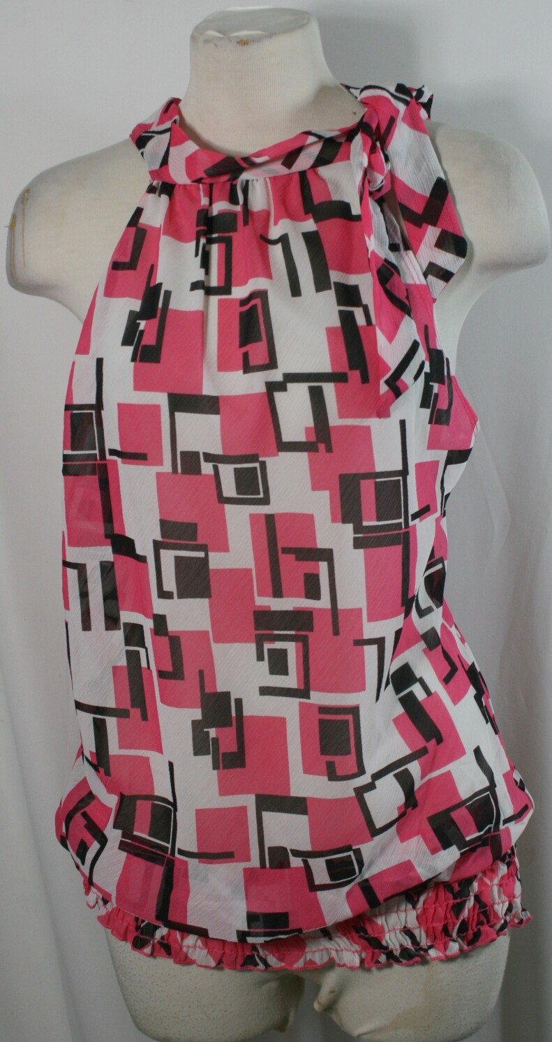 Plus size sleeveless chiffon top or tunic, yellow or pink, size 1XL, 2XL, 3XL