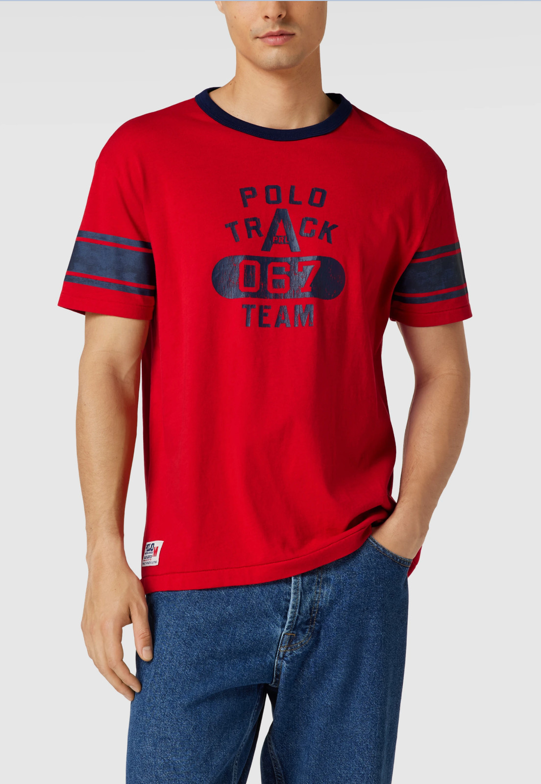 POLO RALPH LAUREN TRACK TEAM TEE T-Shirt Tee Classic Fit Pure Cotton Top M