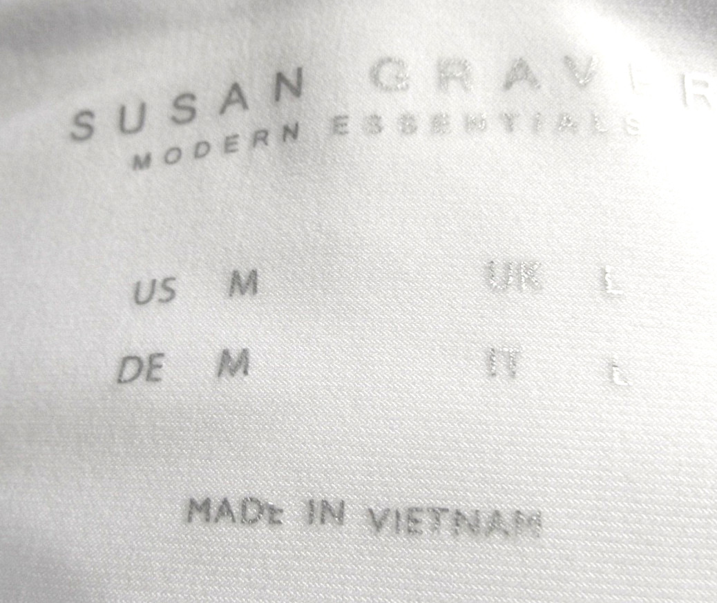 SUSAN GRAVER WHITE POLYESTER-SPANDEX BLEND L/S TOP TUNIC SWEATER sz: M