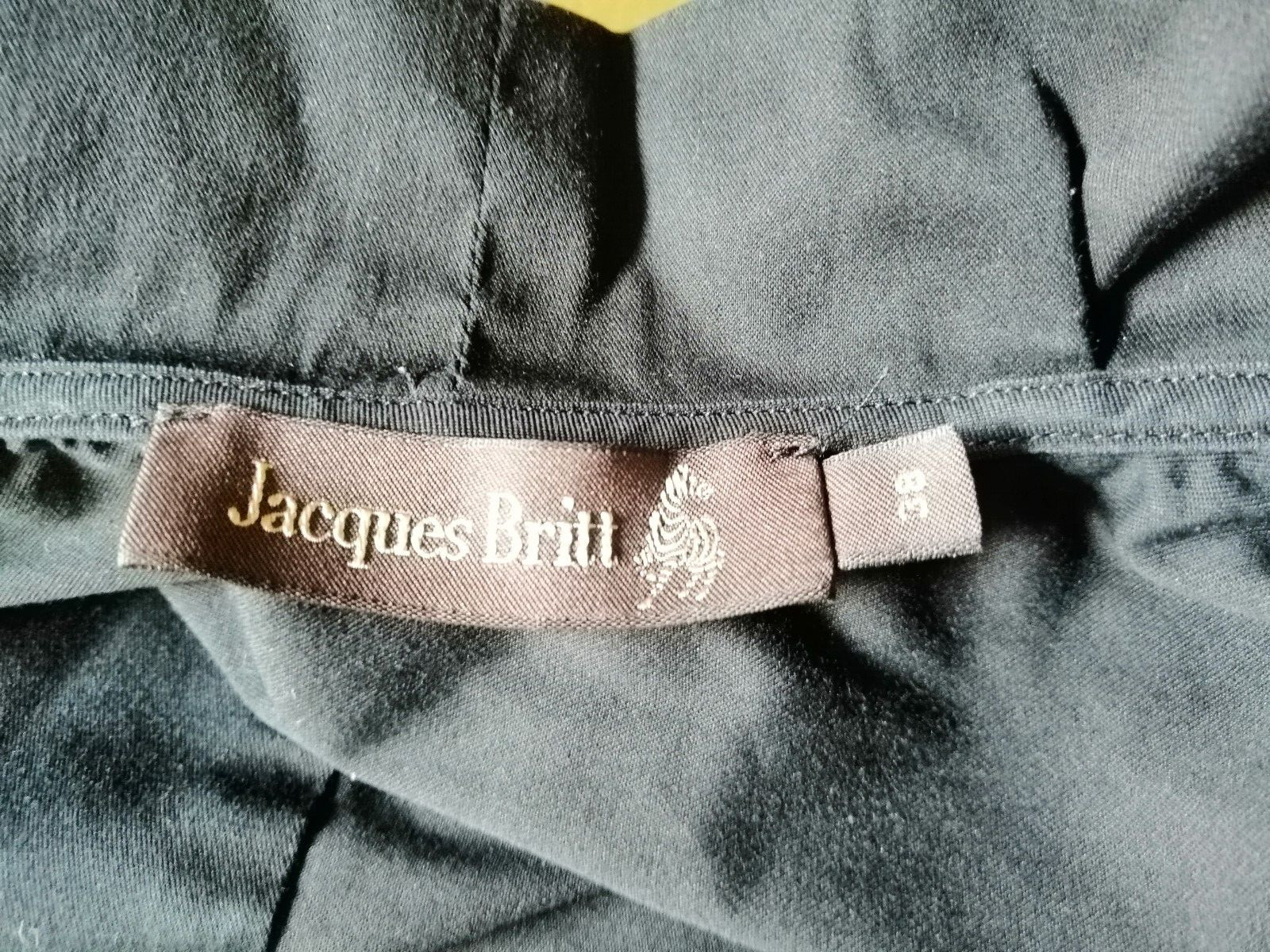 Jacques Black Blouse Size 38 Short Sleeve Elegant