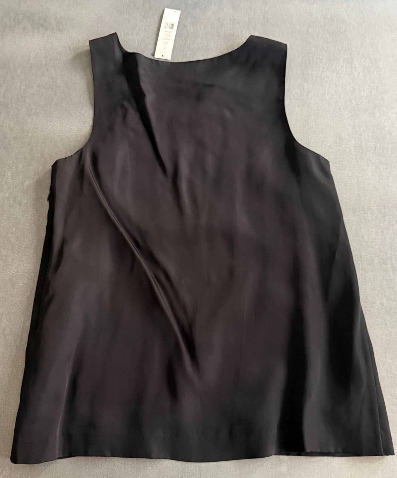 THEORY Nebia Black Viscose Silk Lined Asymmetrical Sleeveless Top Size S NWT