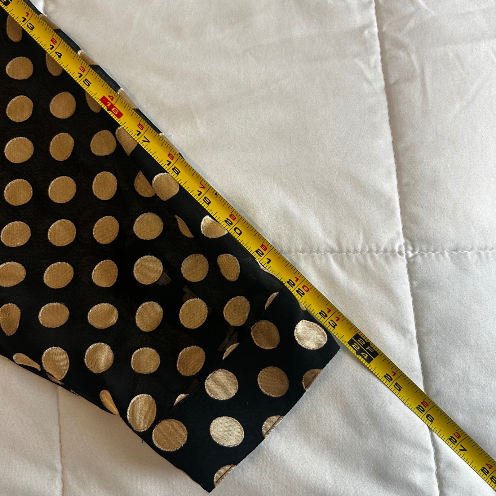 Chicos Black Gold Polka Dot Sheer Button Down Shirt Blouse Size XL Glam Party