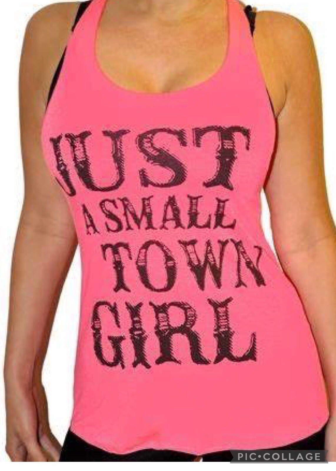 Coral Tank Top Shirt “just a small town girl size small medium large