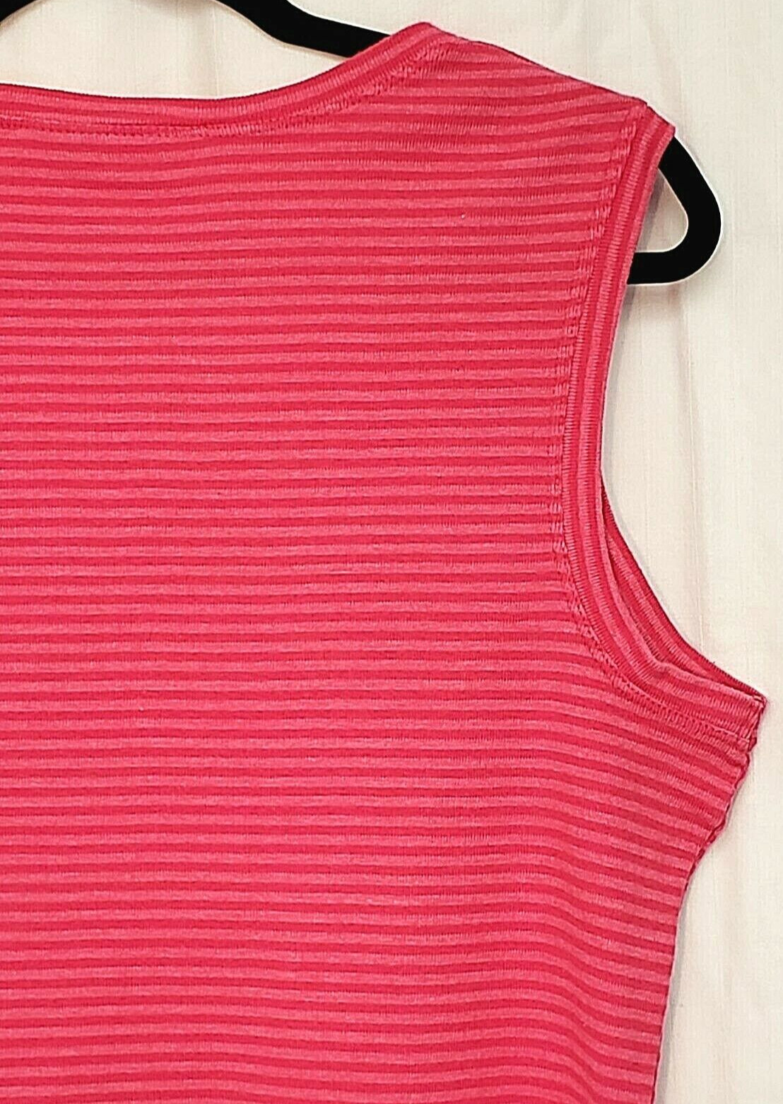 Gloria Vanderbilt Tank Top Stretch Stripes V-Neck Career Lagenlook Beachy Sz XL