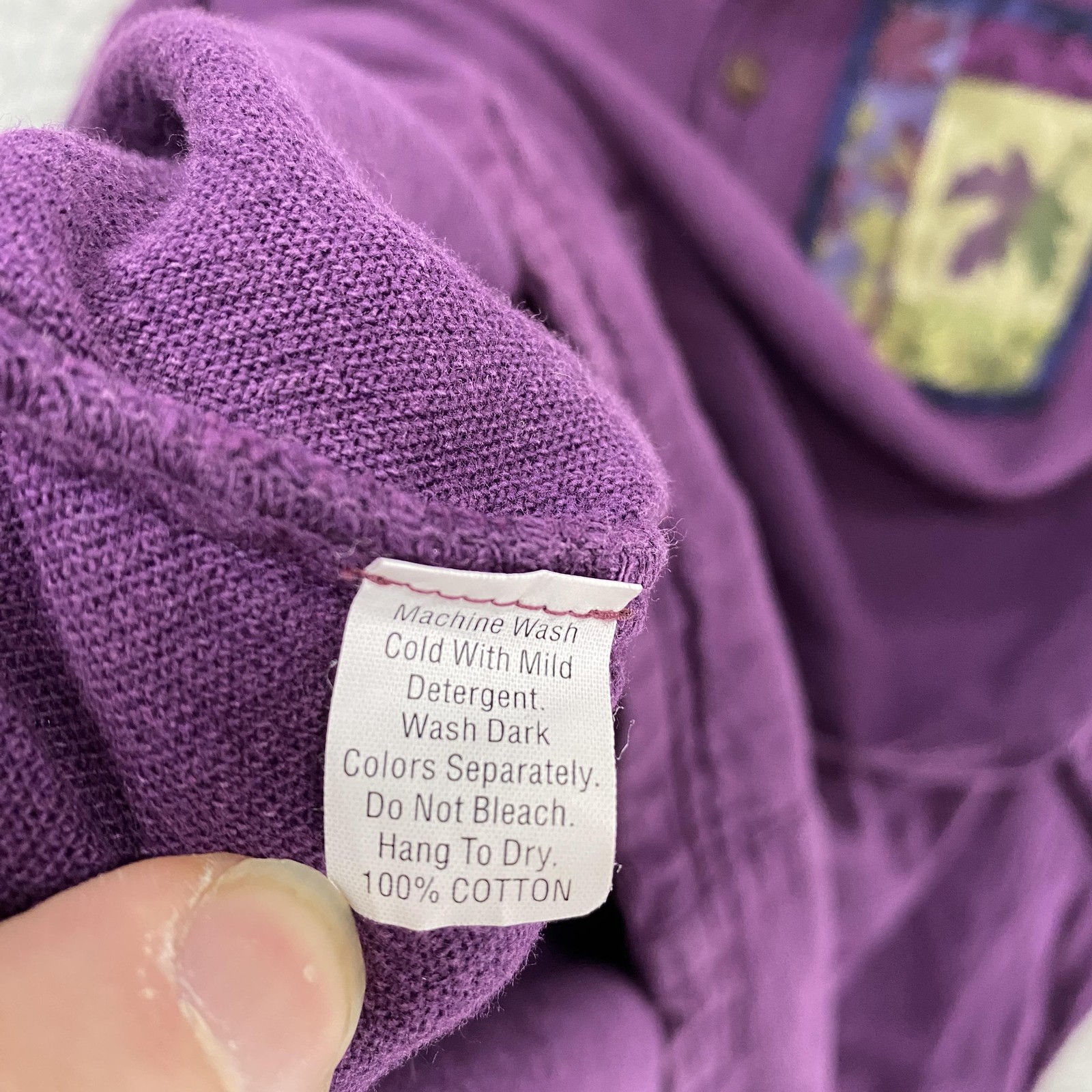 Brie Kriebel Shirt Womens 2XL Purple Quilted Leaf Patchwork Art Top Cotton