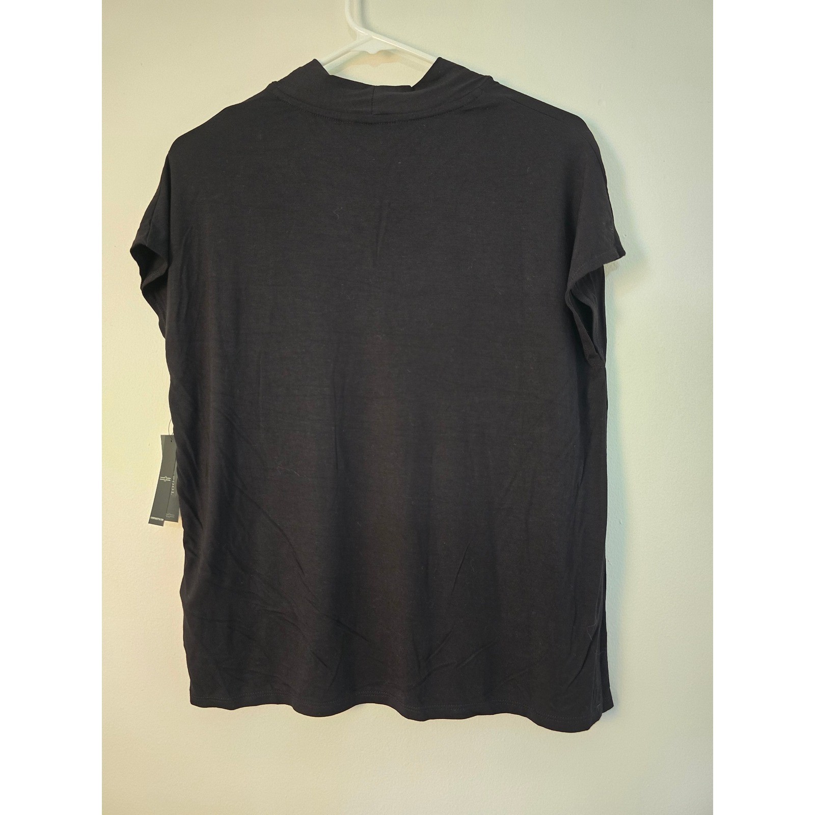 Liverpool Shirt Shawl Collar Ultra Soft Knit Short Sleeve Dolman Top NWT Black