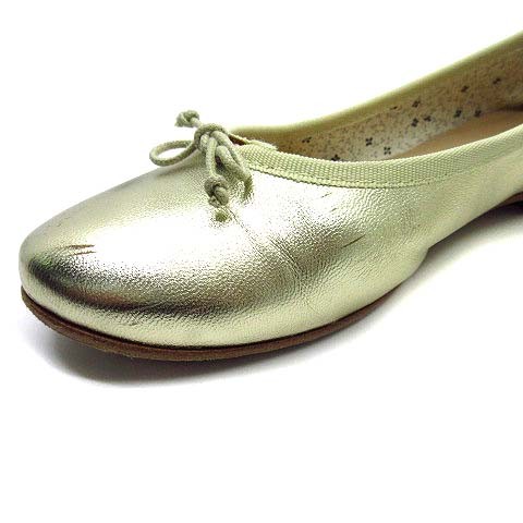 agnes b Gold Ballet Flats Women’s Size 36 23cm Shoes with Box & Pouch (Ages 14+)
