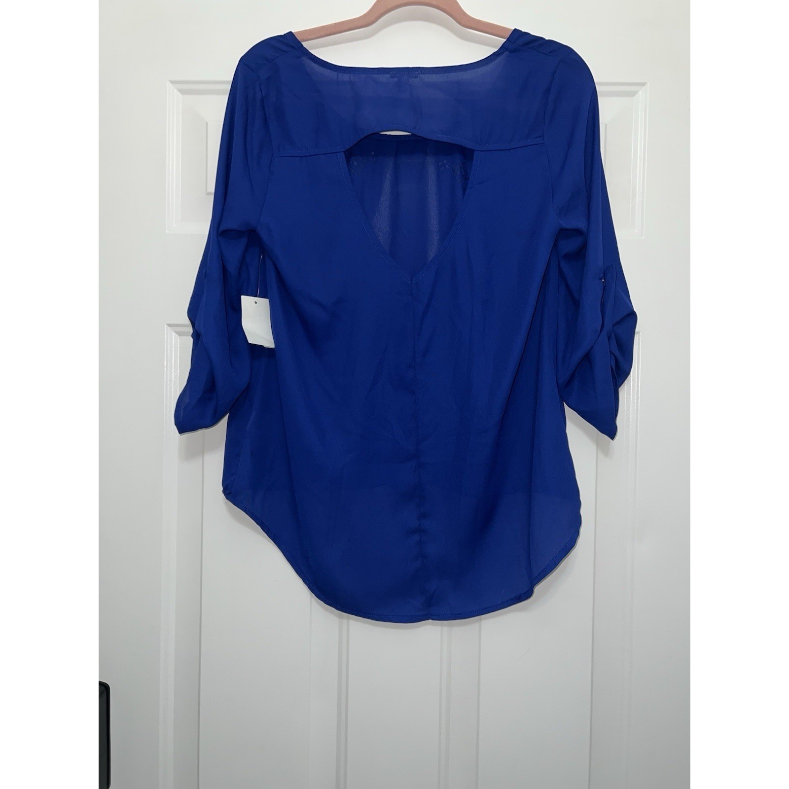 NWT Charlotte Russe Royal Blue Silver Embellished Top Shirt Women’s Size Medium