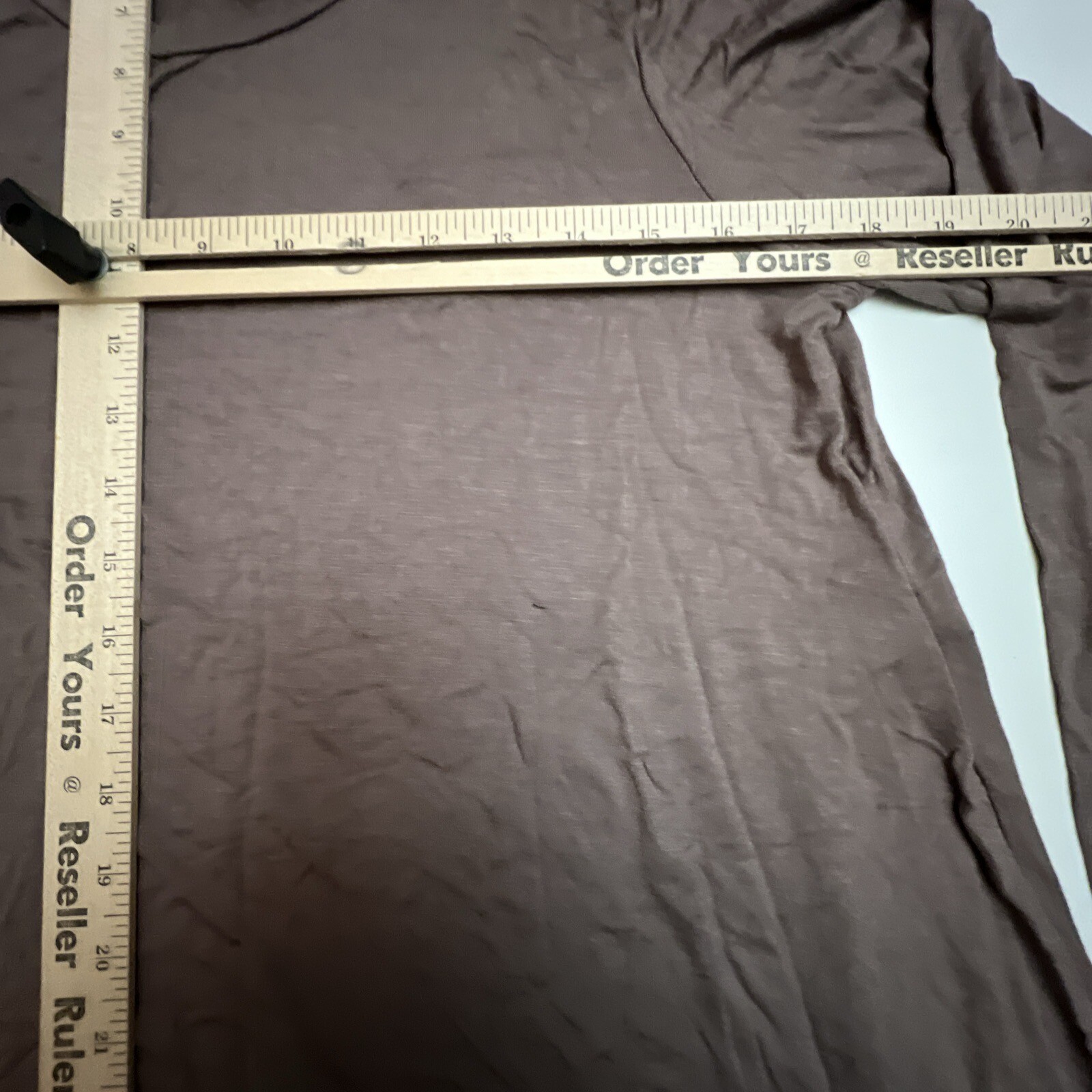 Azules T-Shirt Women’s Long Sleeve Crew Neck Brown Rayon Spandex Large