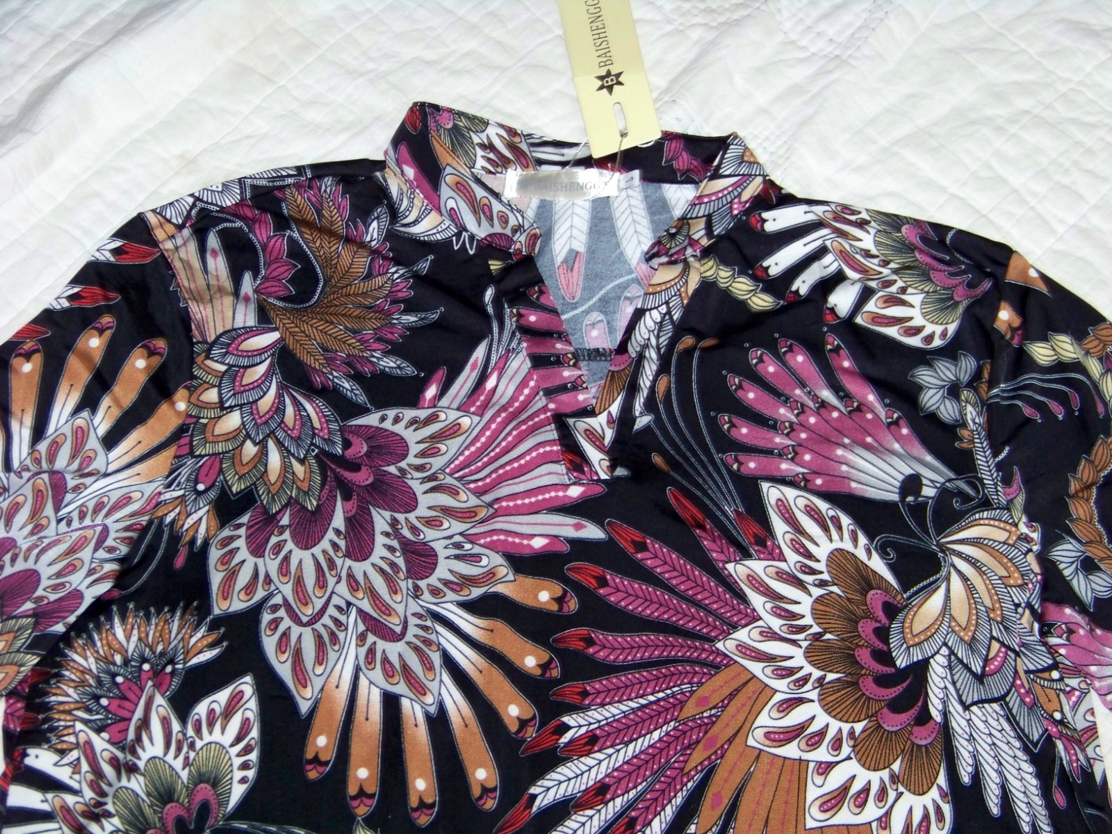 Women’s BAISHENGGT Pullover V-Neck Top – L – New with Tag