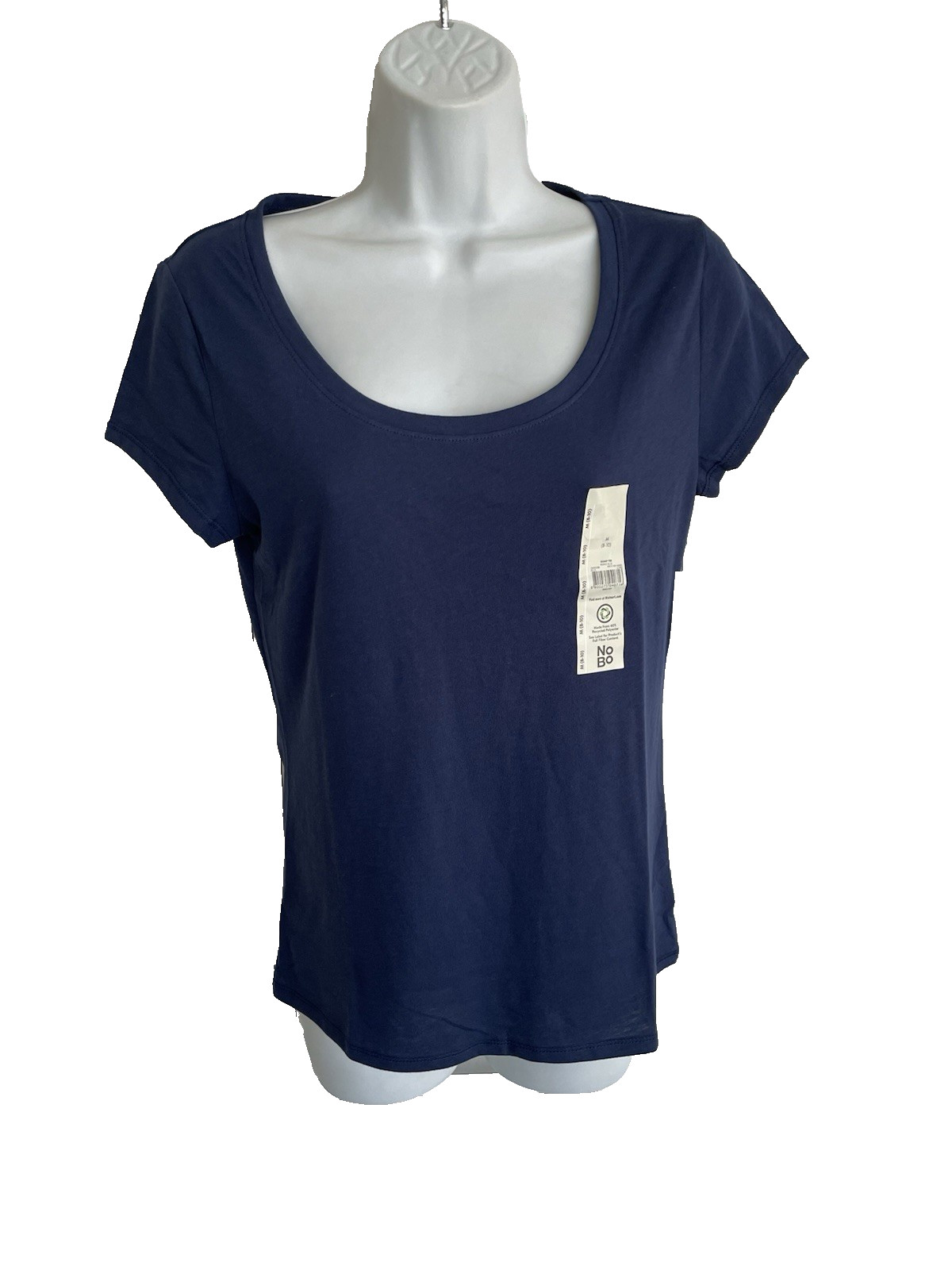 NWT No Boundaries NOBO Indigo Blue Scoop Tee M 8-10
