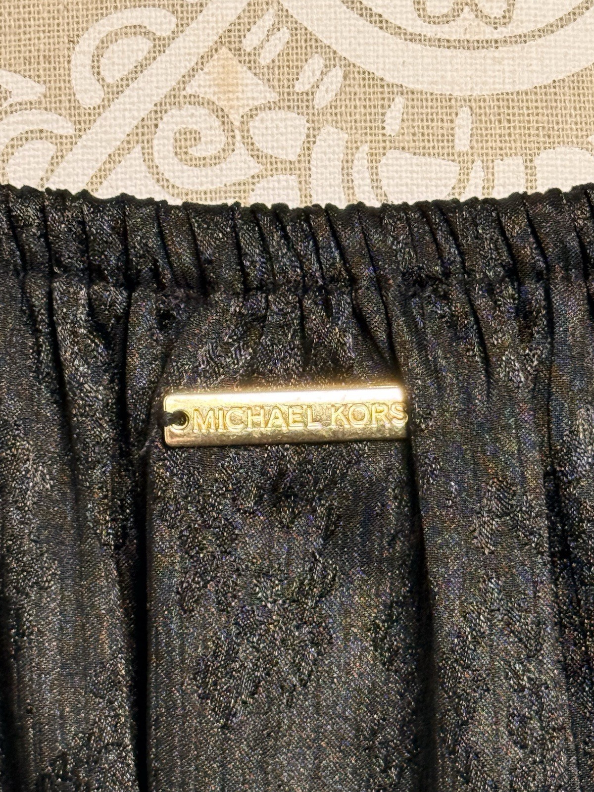 NWT Michael Kors Blouse Small Black Sheer Asymmetrical Hem Snake Skin Print