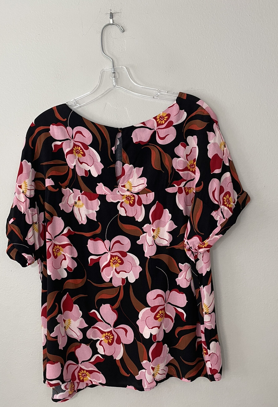 Long Tall Sally Women’s Floral Top Blouse Colorful Size US10 Artsy Career Church