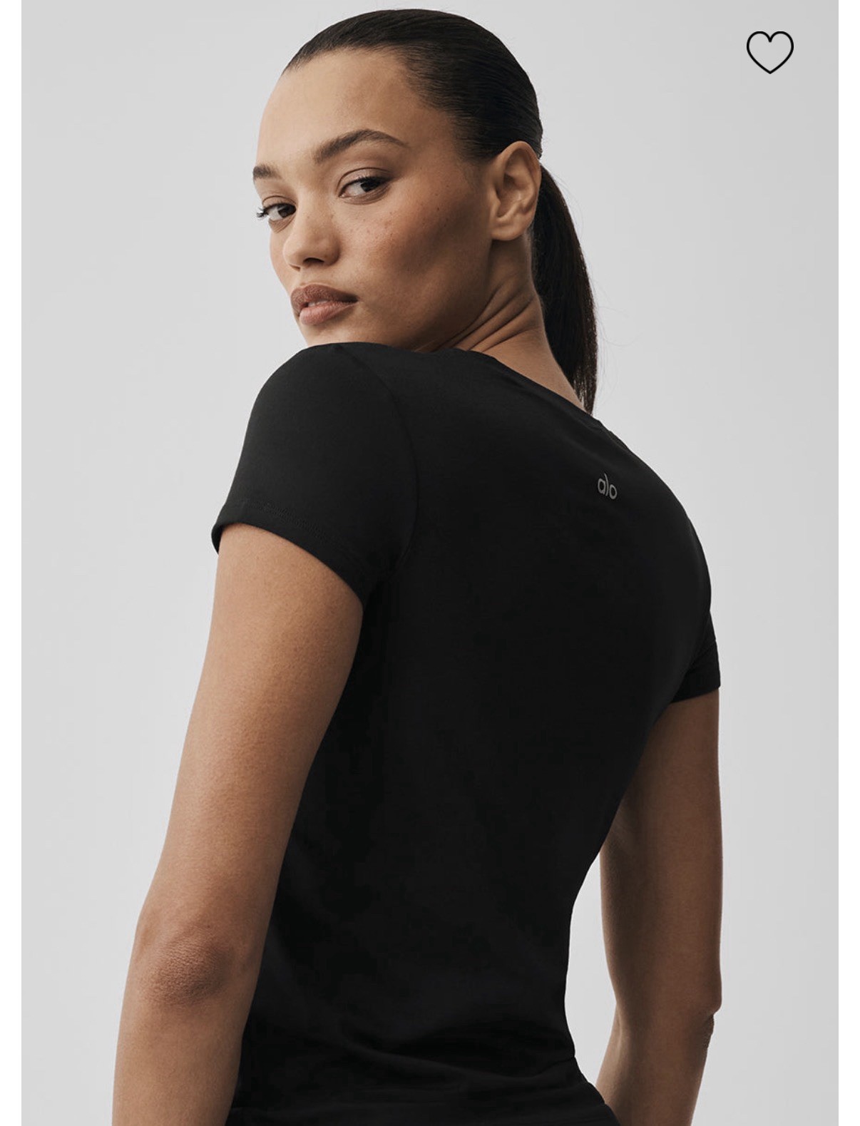 Alo Soft Crop Finesse Short Sleeve Tee Black New With Tags Size Small