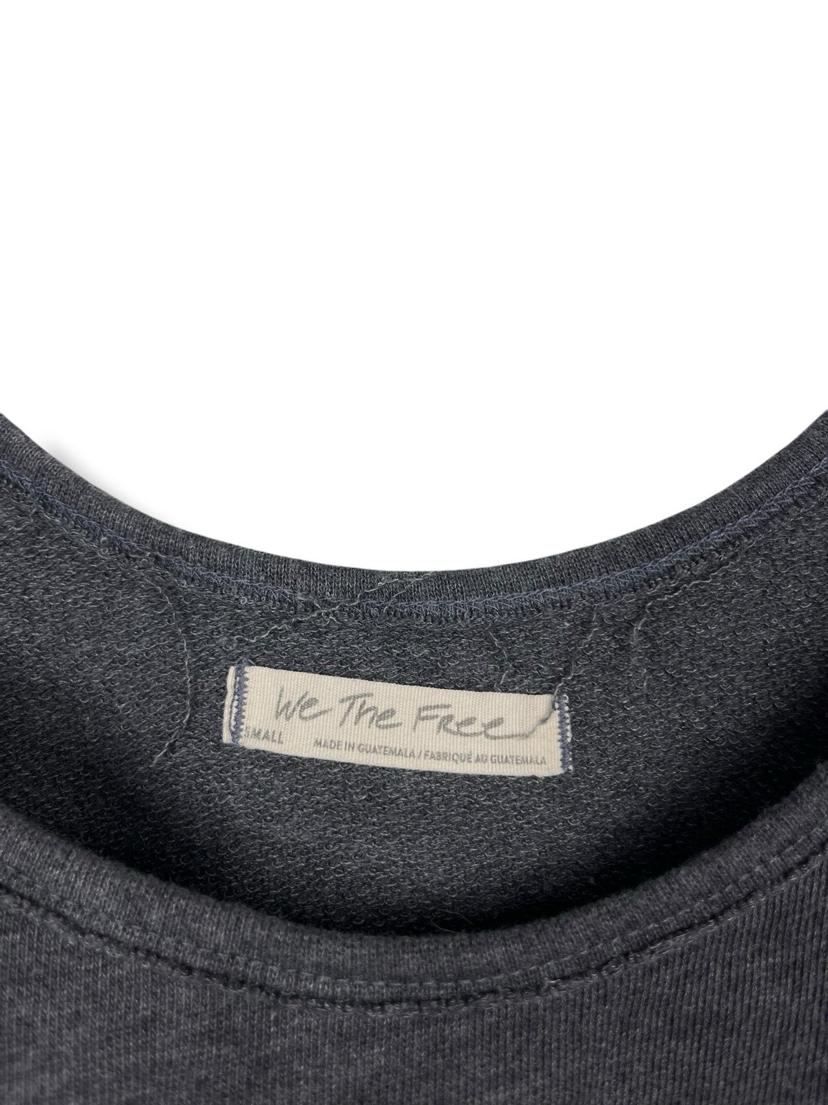 We The Free Free People Cropped Tank Grey Raw Edges Balletcore Small slouchy