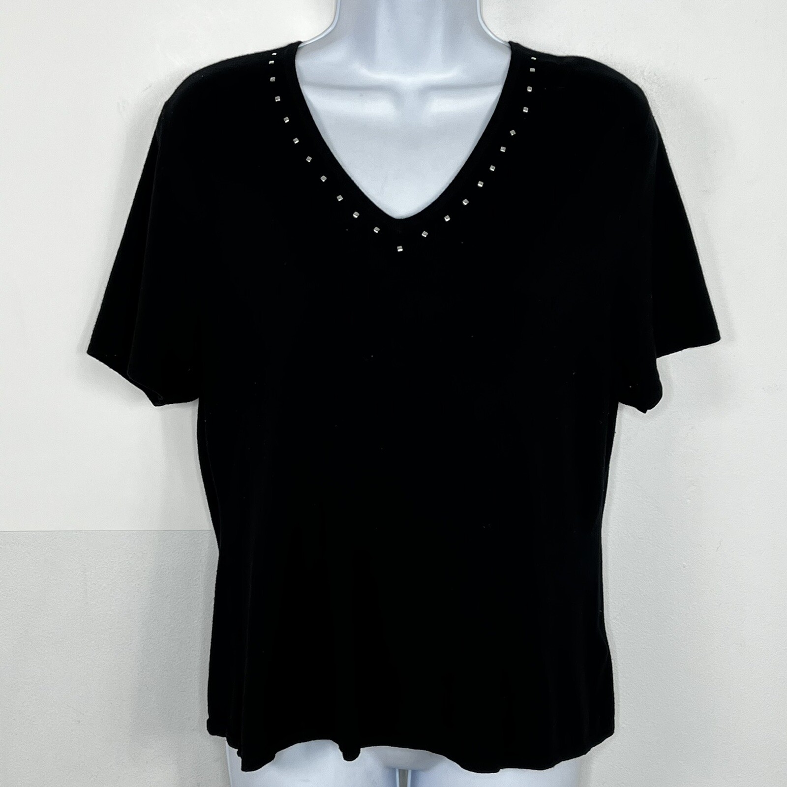 Carolyn Taylor Top sz L Black Soft Grunge Whimsigoth 90s Revival Minimalist