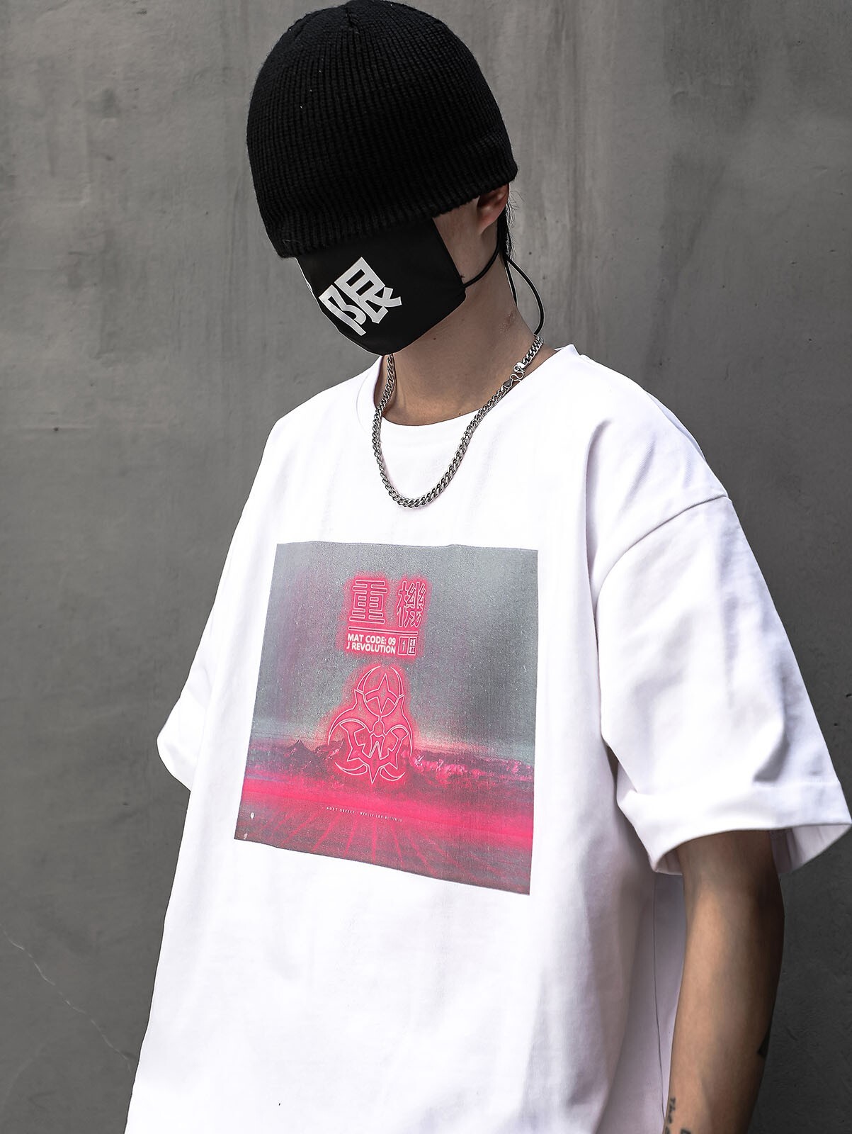 Niepce Men’s Japanese Streetwear Bomb Faded Graphic Half Sleeve T-shirt