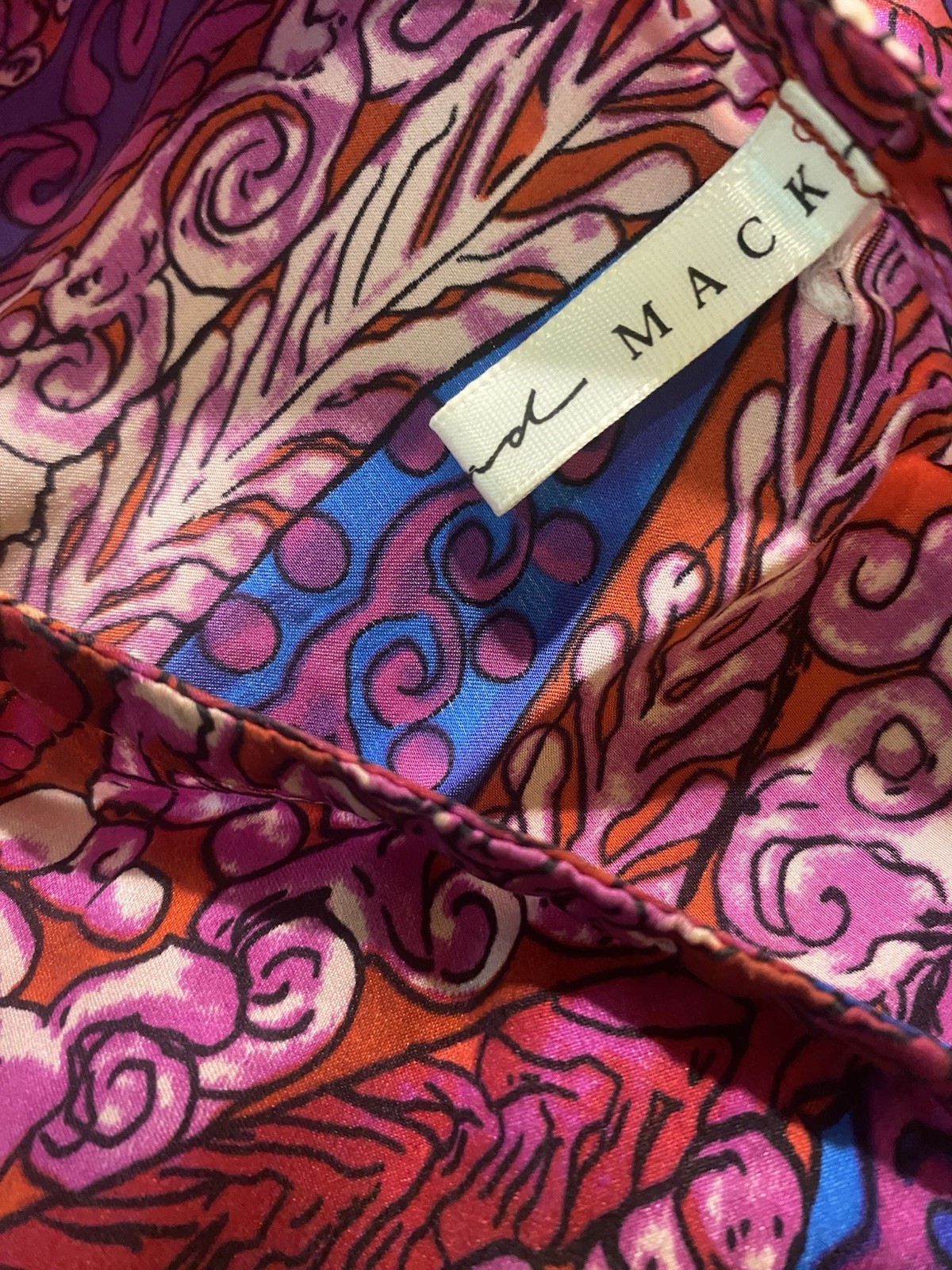 MACK and MACK silky boho Coastal flowy kimono style tunic blouse Large