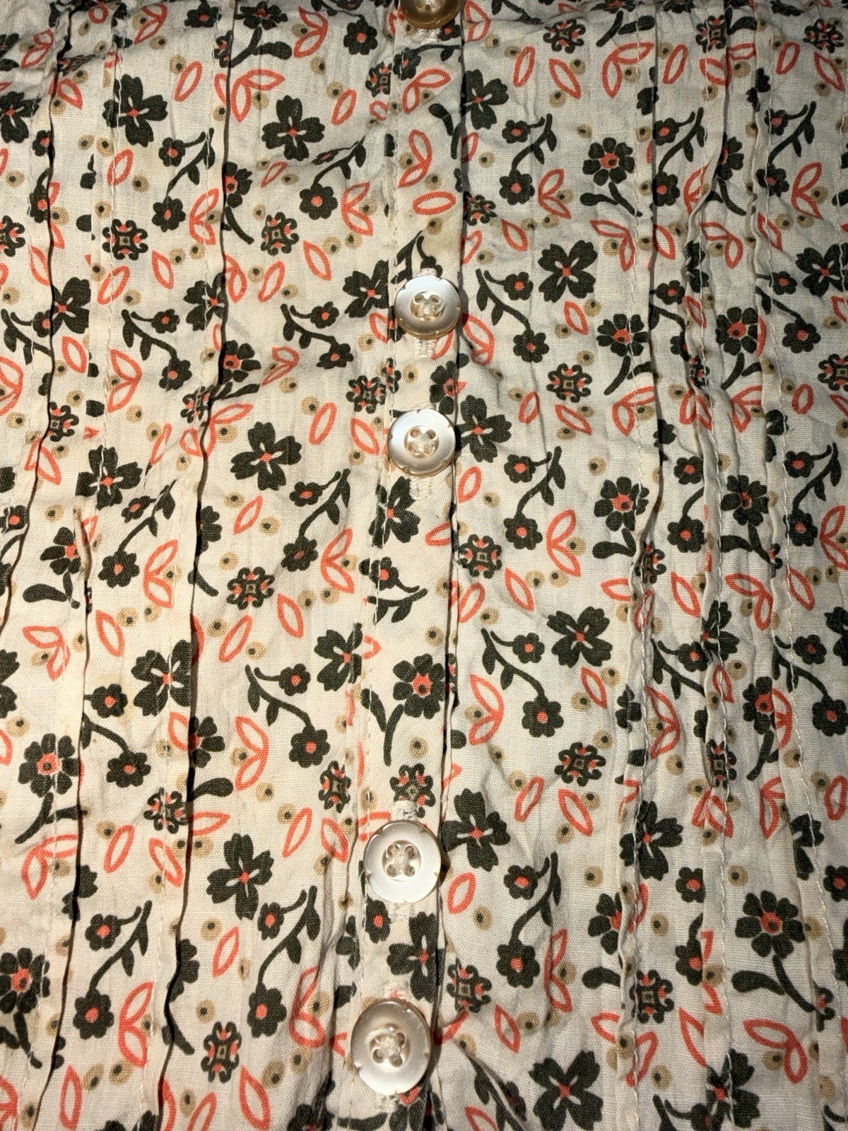 Route 66 Womens XL Floral Peasant Blouse Cottagecore Pintuck Crochet ShortSleeve