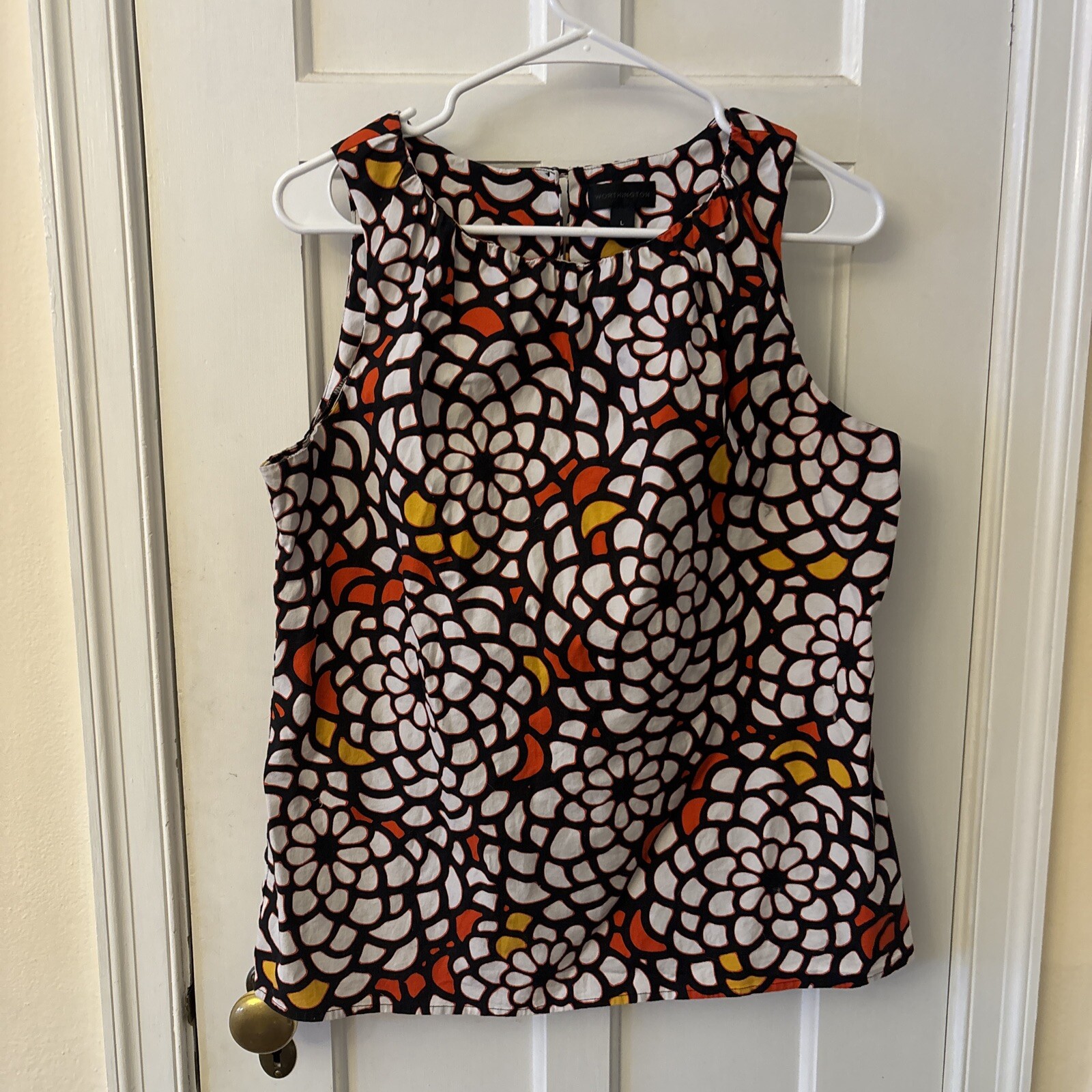Worthington Women’s Bold Abstract Floral Medium Weight Tank Large