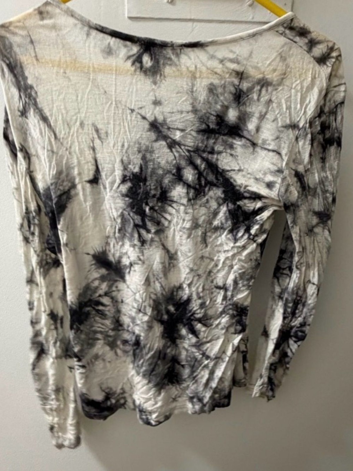 PANIZ Black & Cream Tie-Dye Long Sleeve Top – Size S